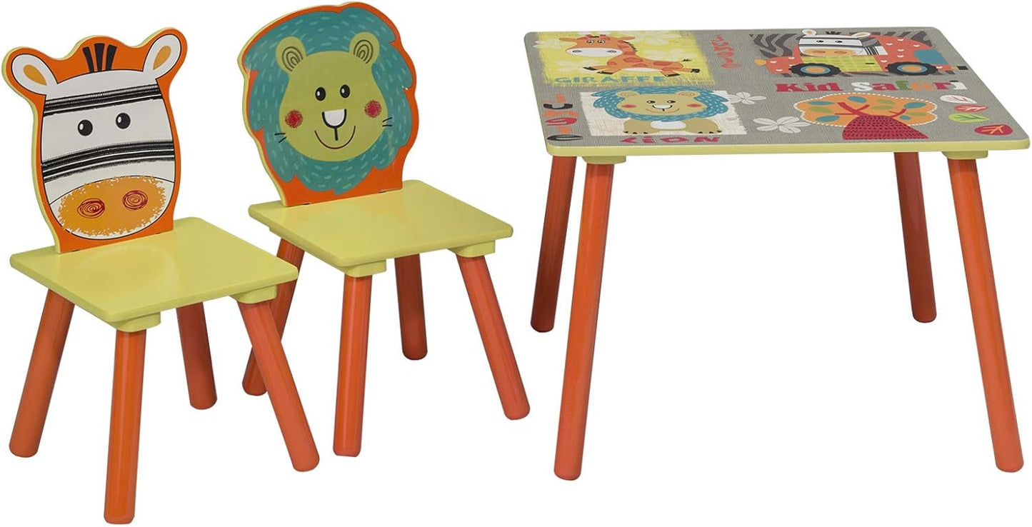 Kindersitzgruppe mit 2 Stühlen, abgerundete Ecken