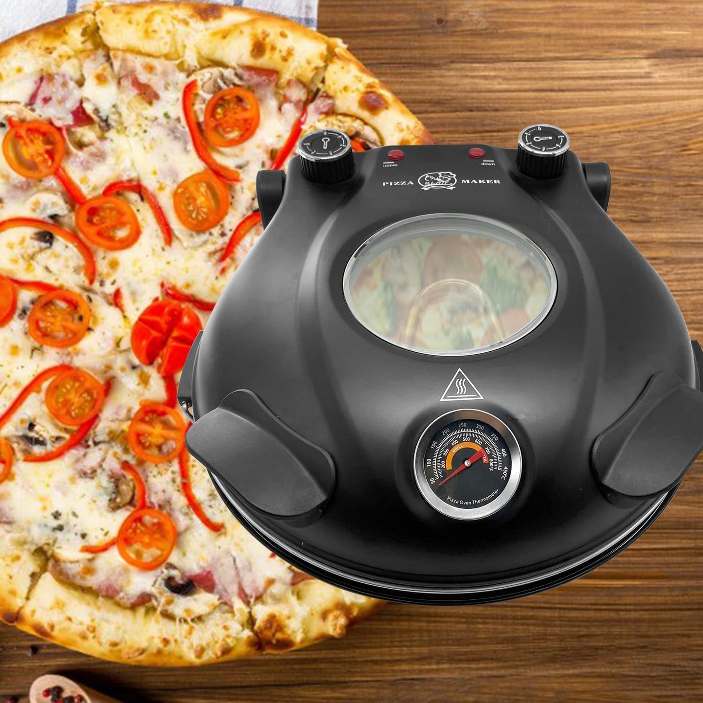 Elektrischer Pizzaofen, Schwarz