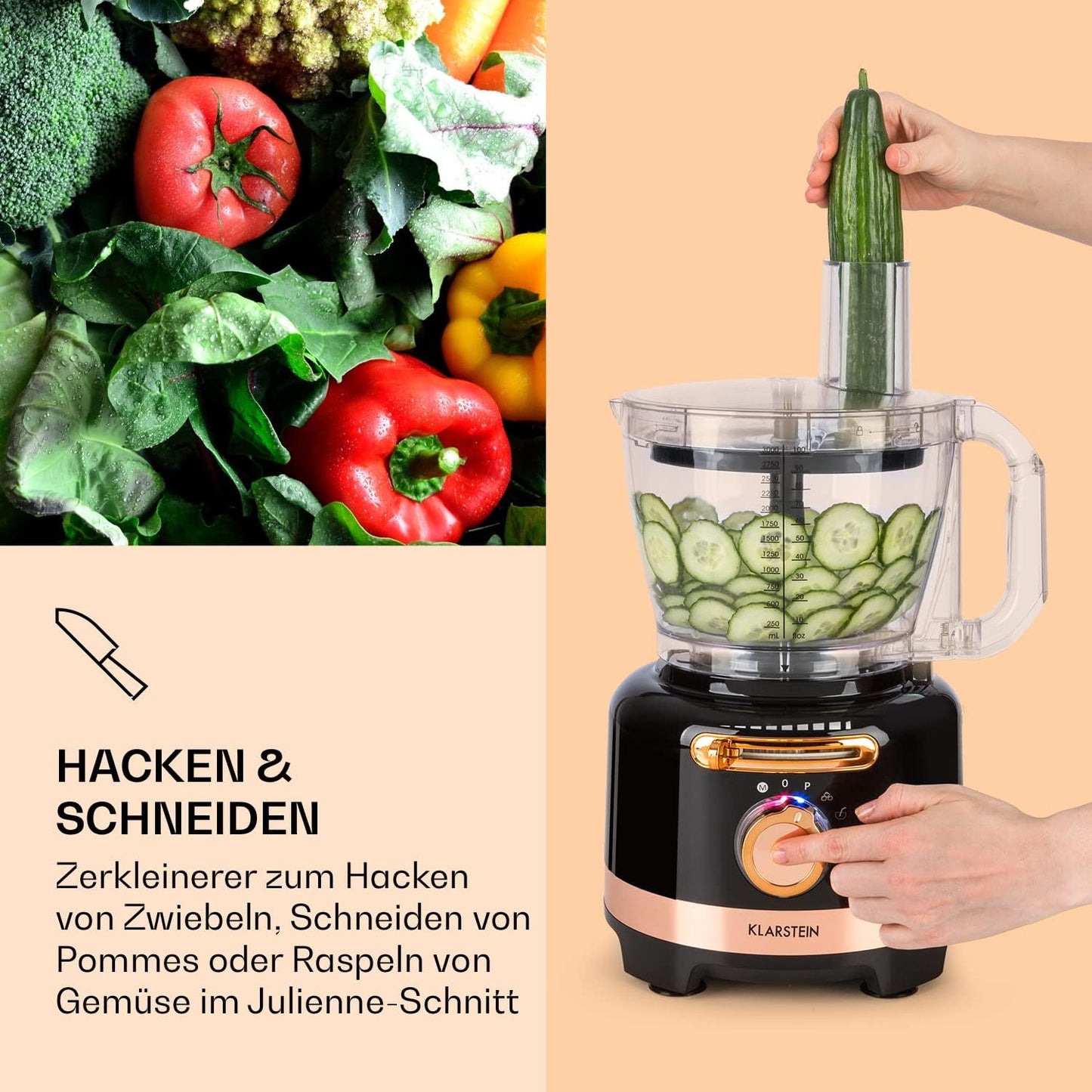 Multifunktionsmixer mit 6 Modi, Schwarz