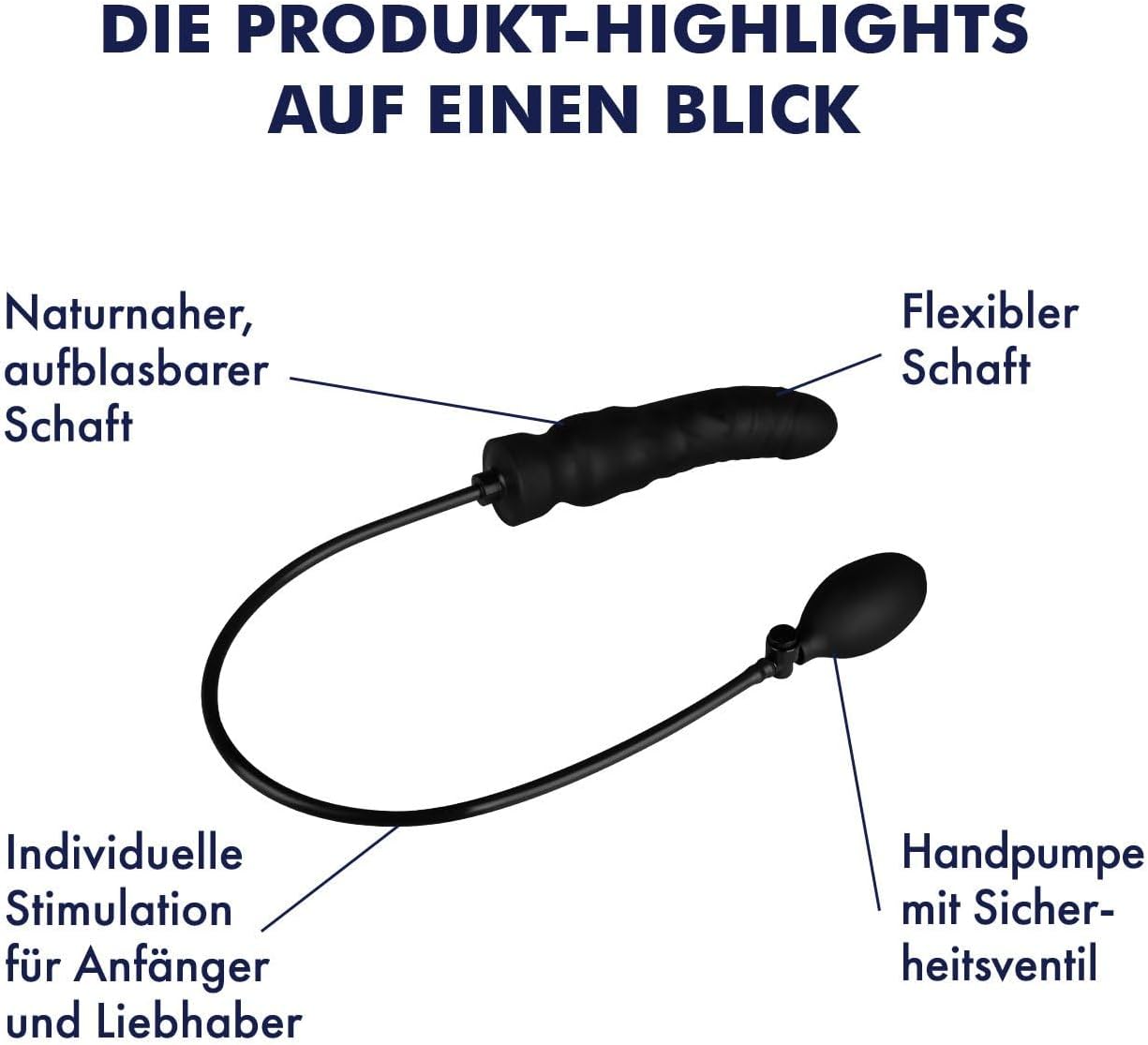 Aufblasbarer Naturdildo mit Handpumpe