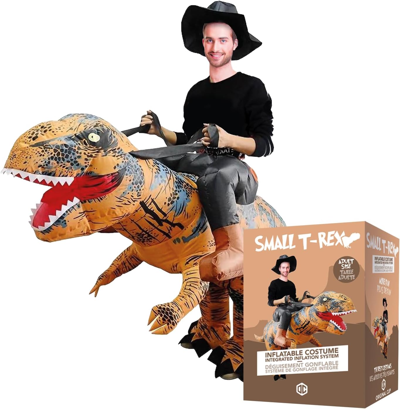 Aufblasbares T-Rex Kostüm mit Aufblassystem, Small T-rex