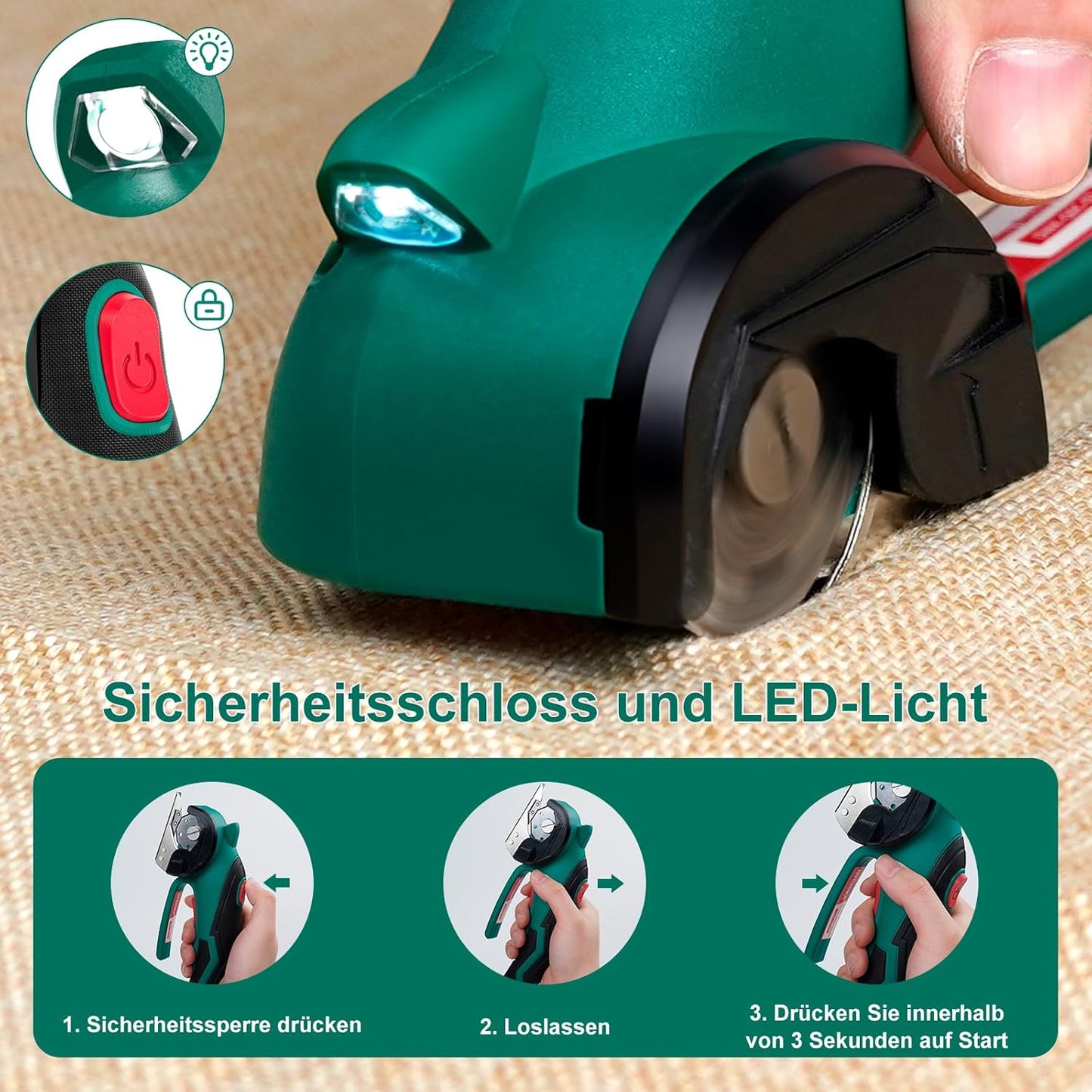Elektrischer Kartonschneider mit LED Licht