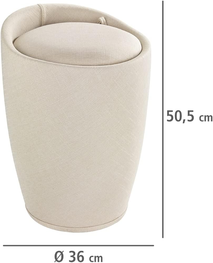 Candy Badhocker mit Stauraum und Wäschesammler, Beige