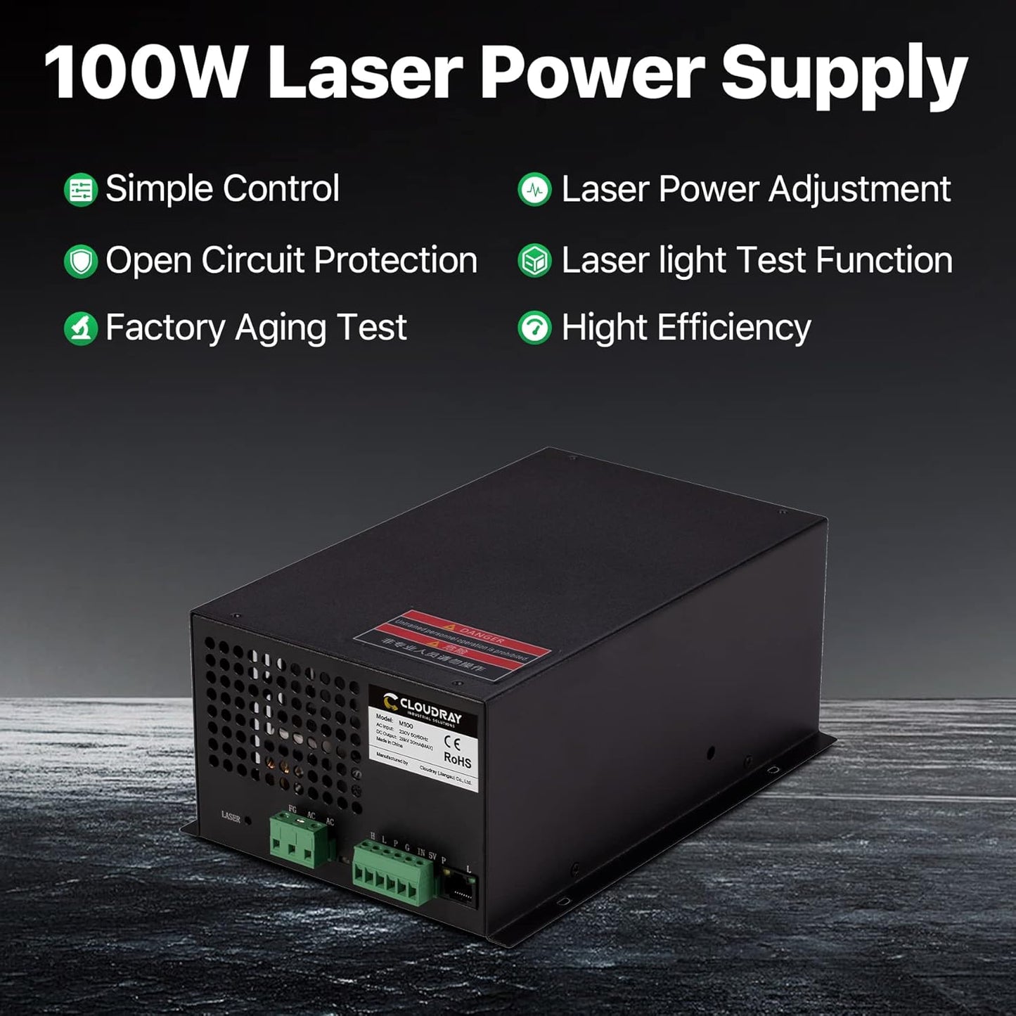 CO2 Laser Netzteil, MYJG-100W Monitor