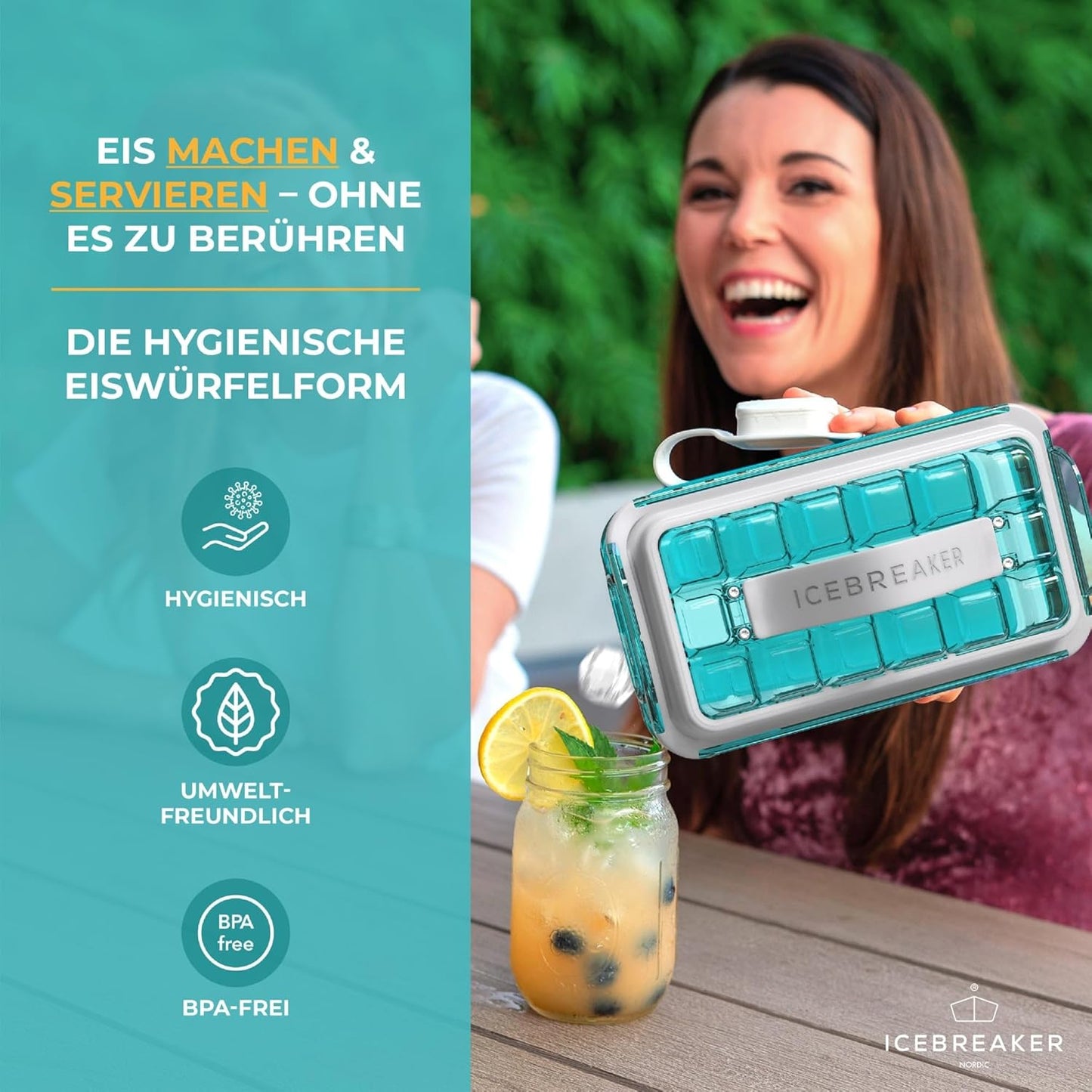Eiswürfelform Pop 2.0, Clear Water Blue 2 Pcs (Exclusive)