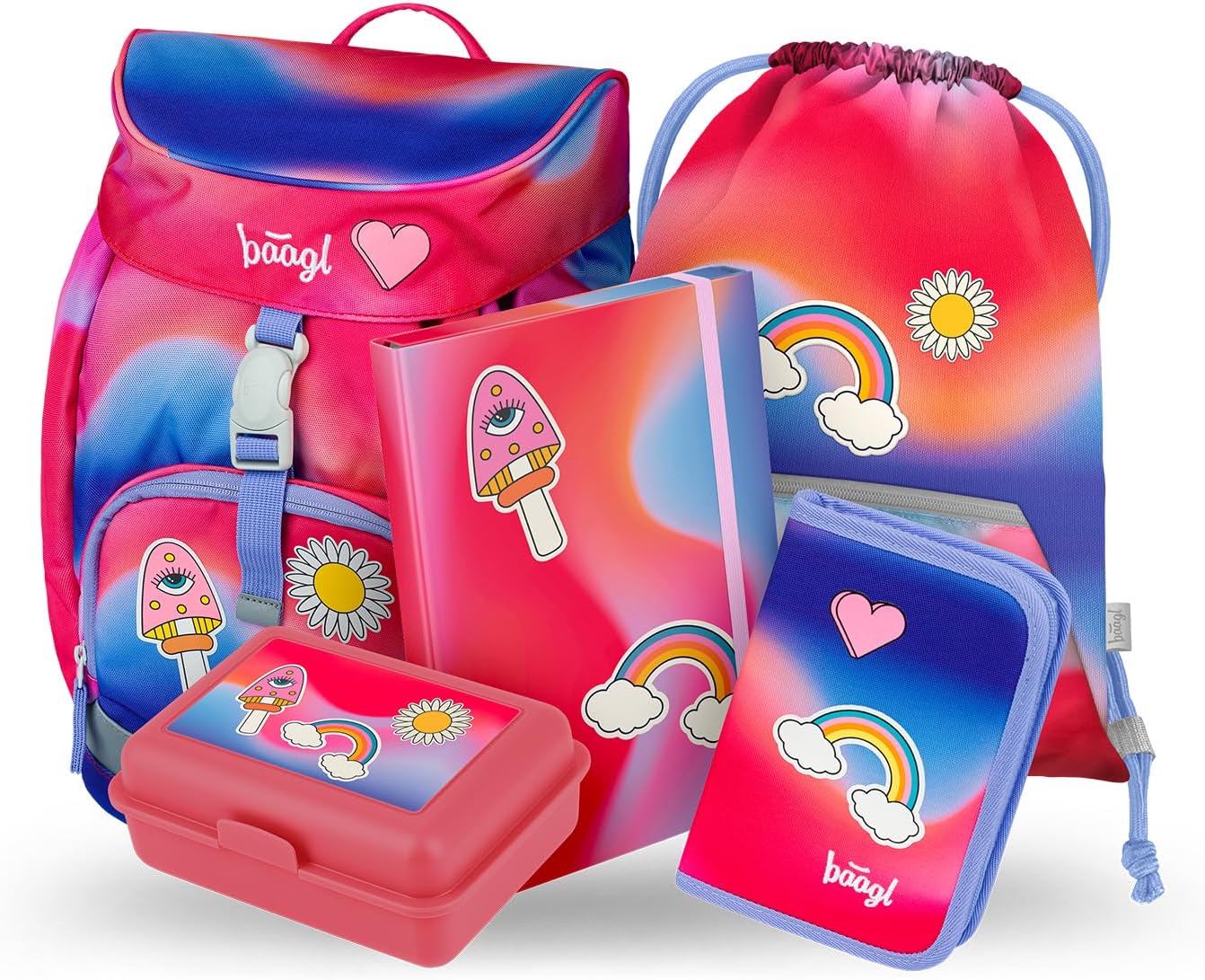 5-teiliges Schulranzen-Set Hippie, Hippie