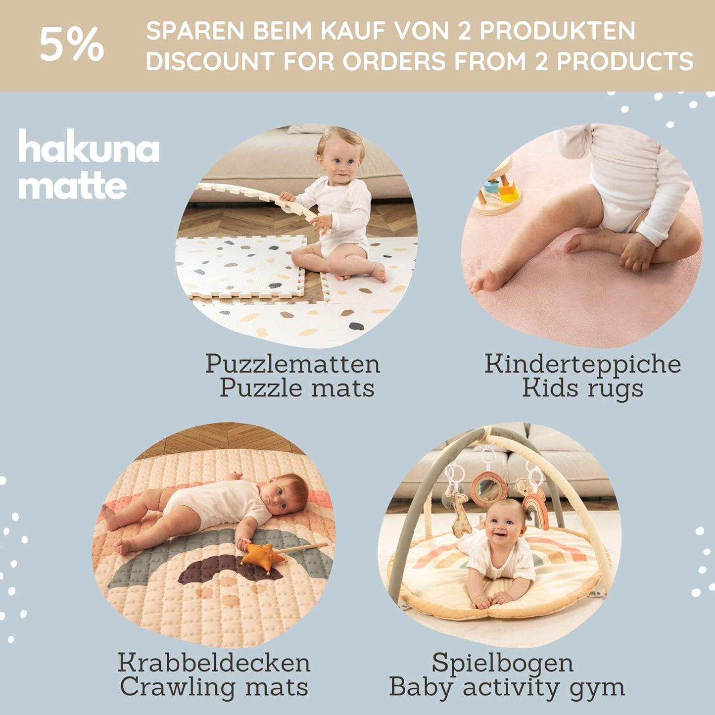 Baby Puzzlematte, Hygge Grau / 1,7x1,2m