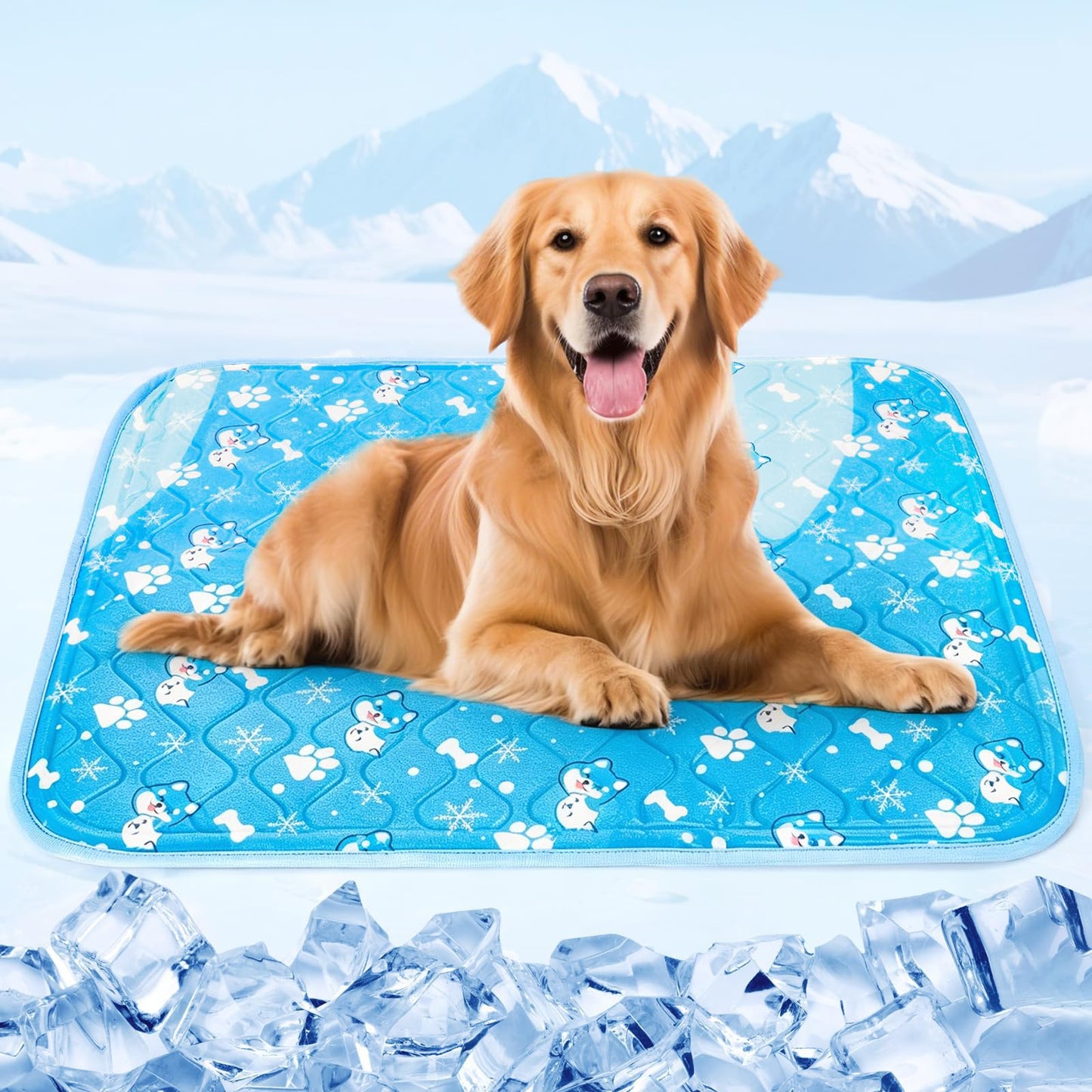 Kühlmatte für Hunde & grosse Hunde, 90x60cm, waschbar, Blau L 90 x B 60 x H 1 cm