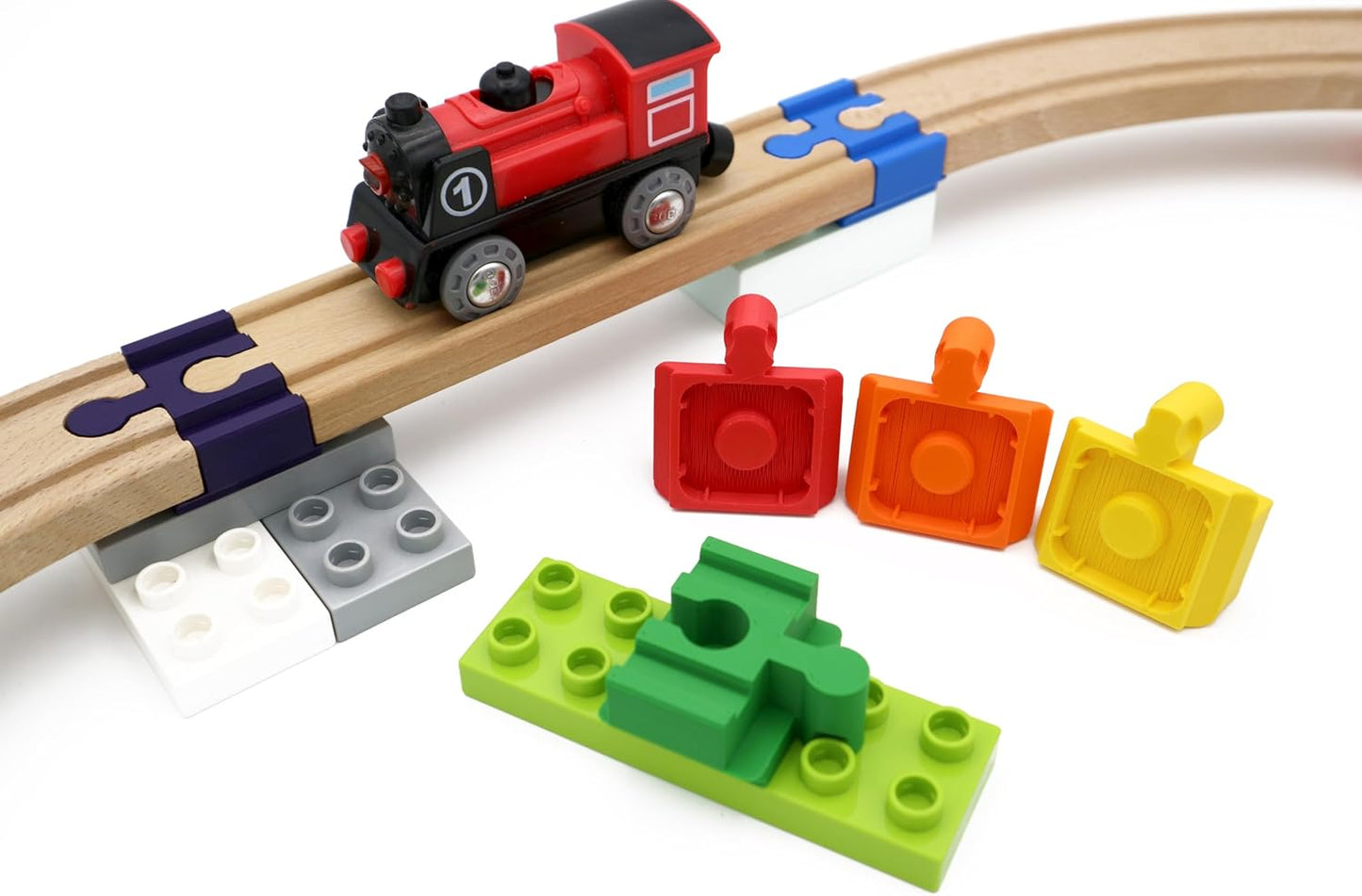 Duplo-Adapter für Holzeisenbahnen, Regenbogen