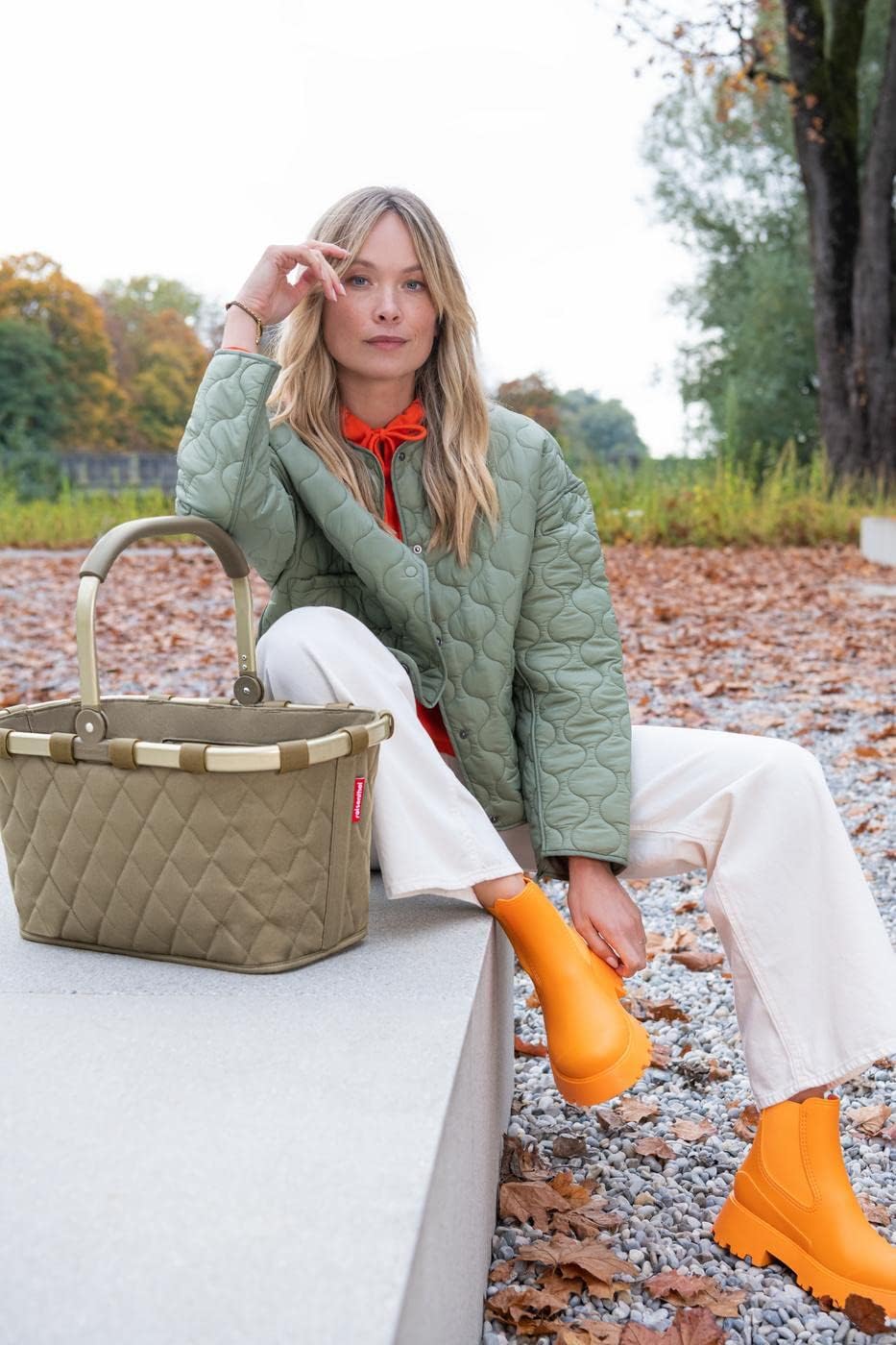 Carrybag - Einkaufskorb mit Innentasche, Rhombus Olive