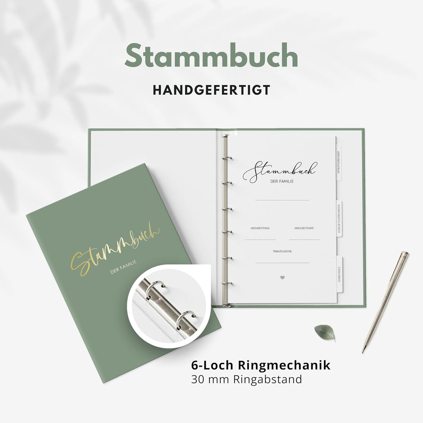 Familienstammbuch mit Register, 16x21 cm
