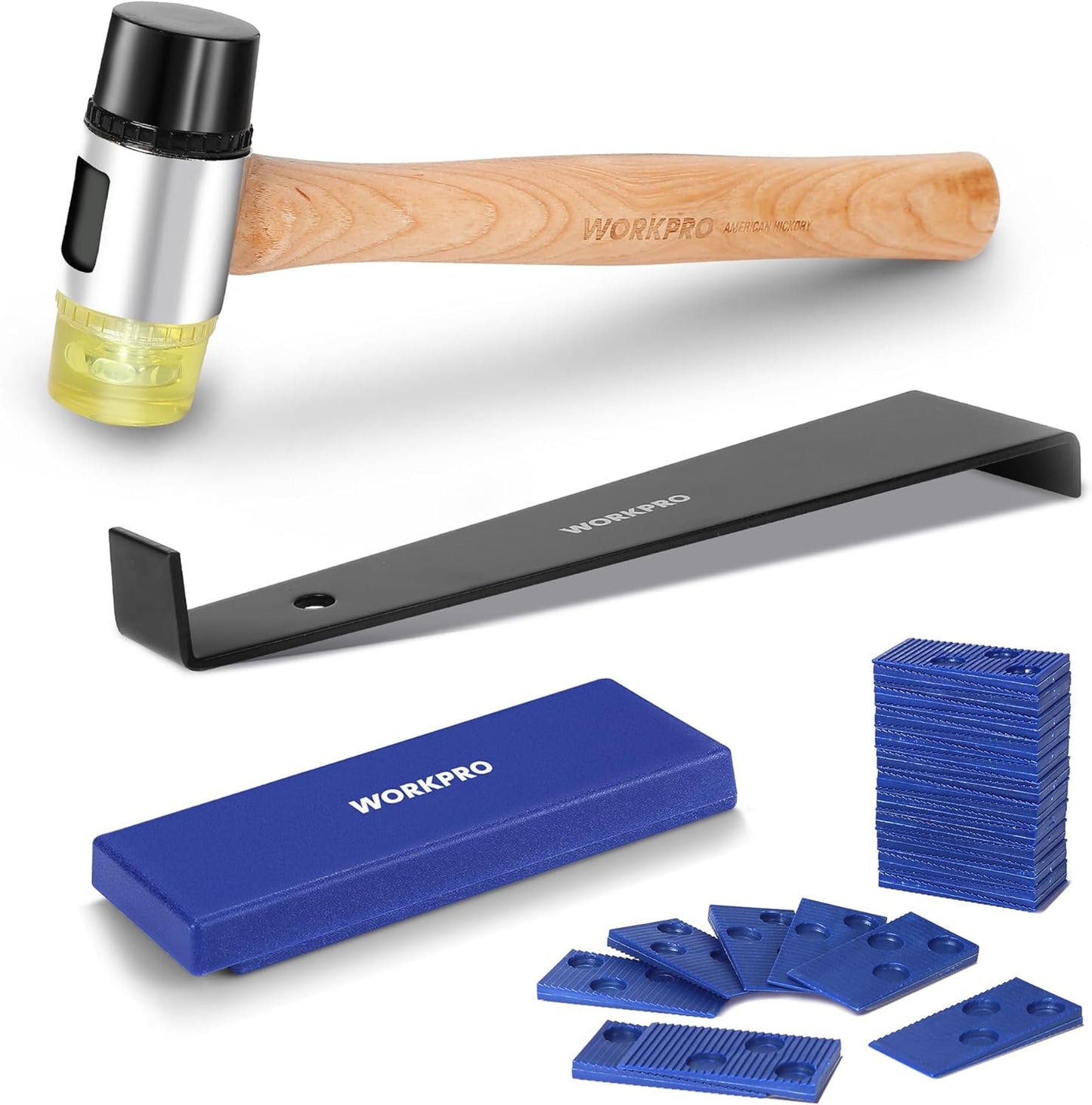 Laminat-Verlegeset mit Hammer und Abstandshaltern
