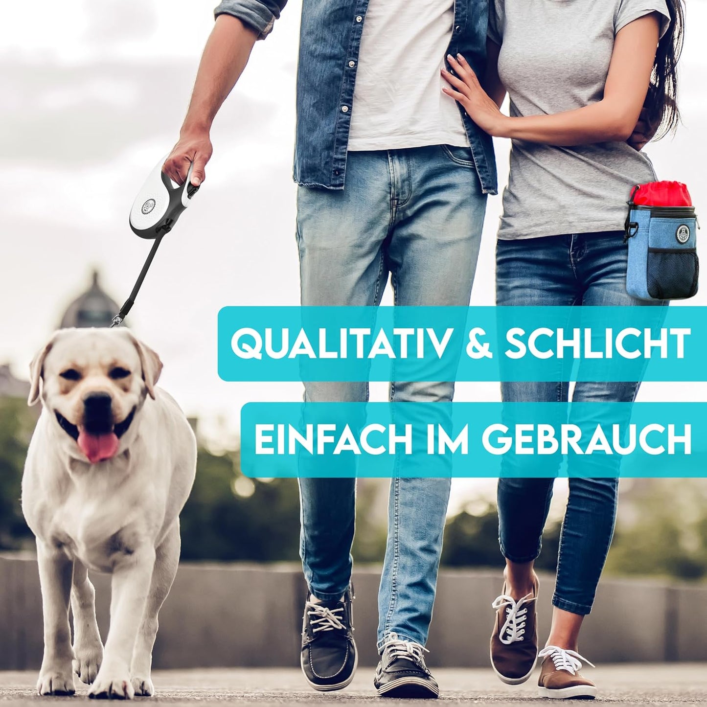 Rollleine, S | 5m | bis 15kg Weiß | Schwarz