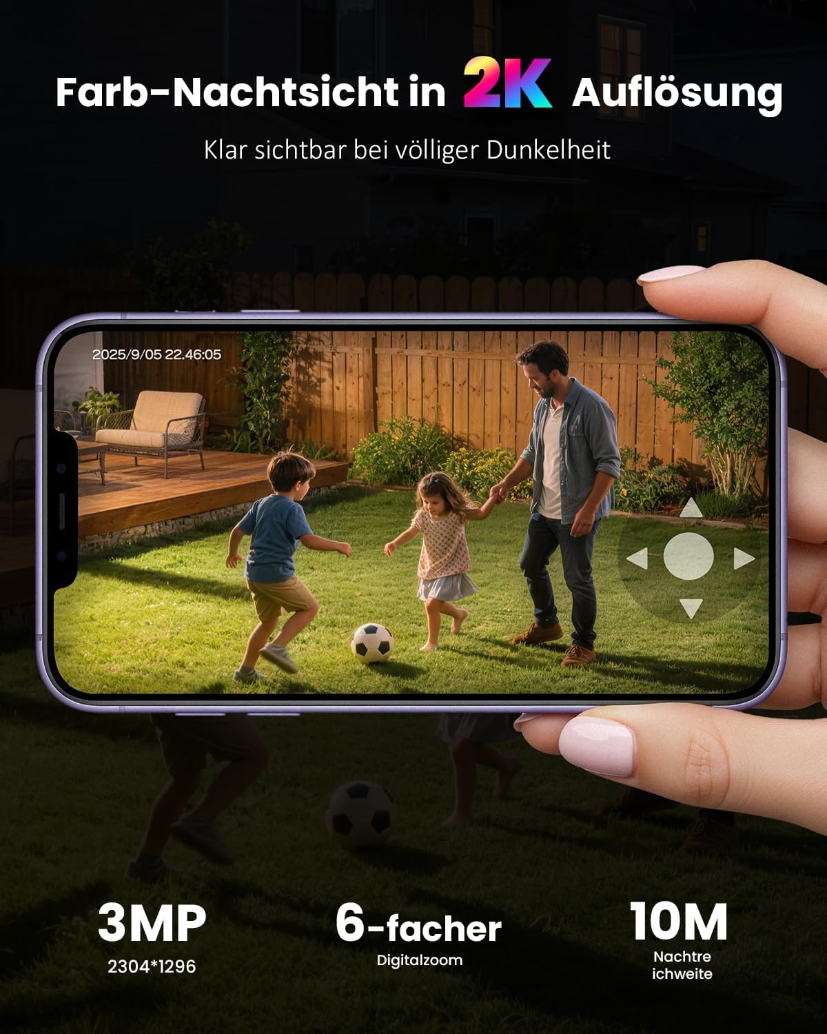 Überwachungskamera-Set mit Solarbetrieb, 2 Stück