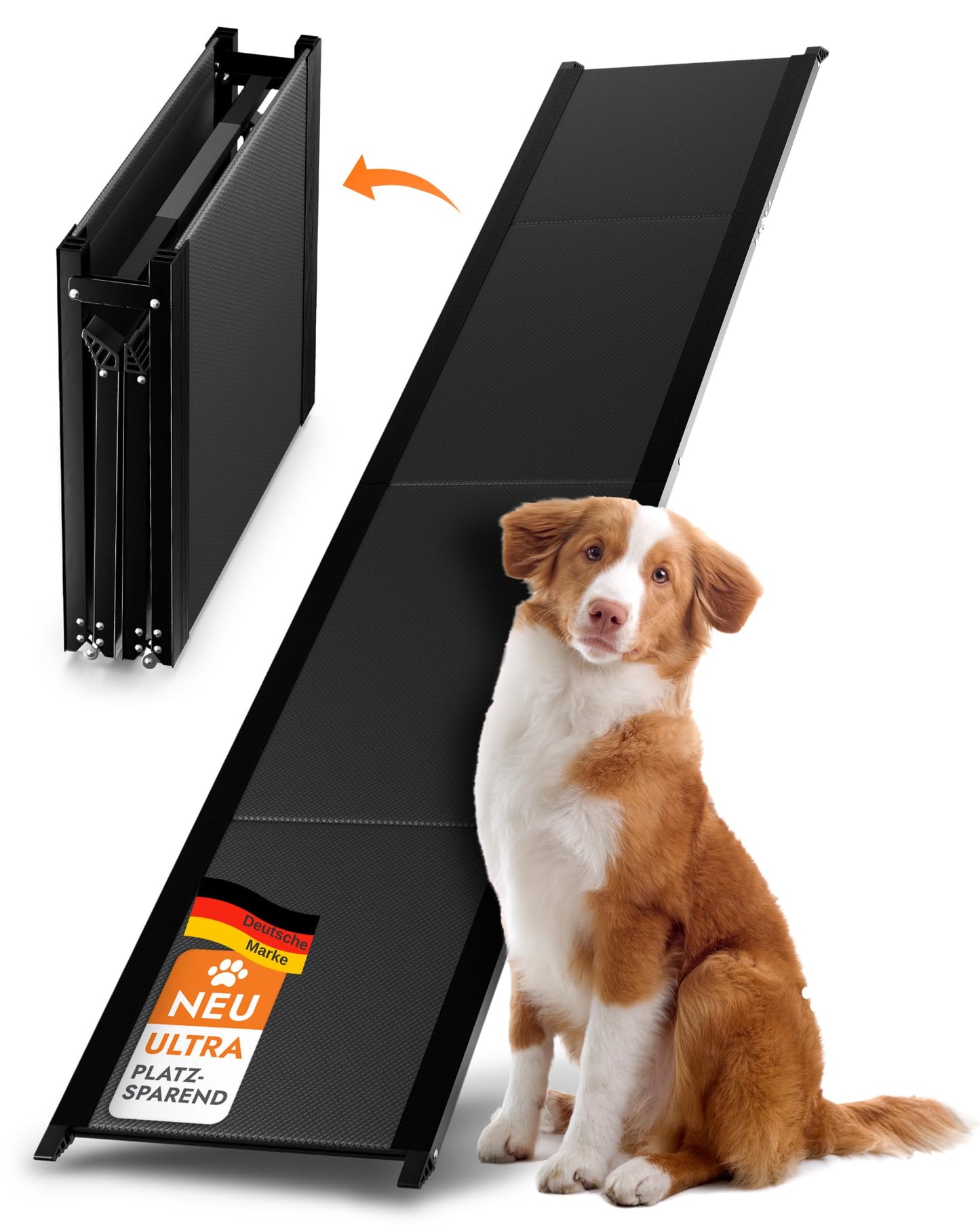 Klappbare Hunderampe, 1,80 m, Aluminium - 1,80 m - EXTRA LANG