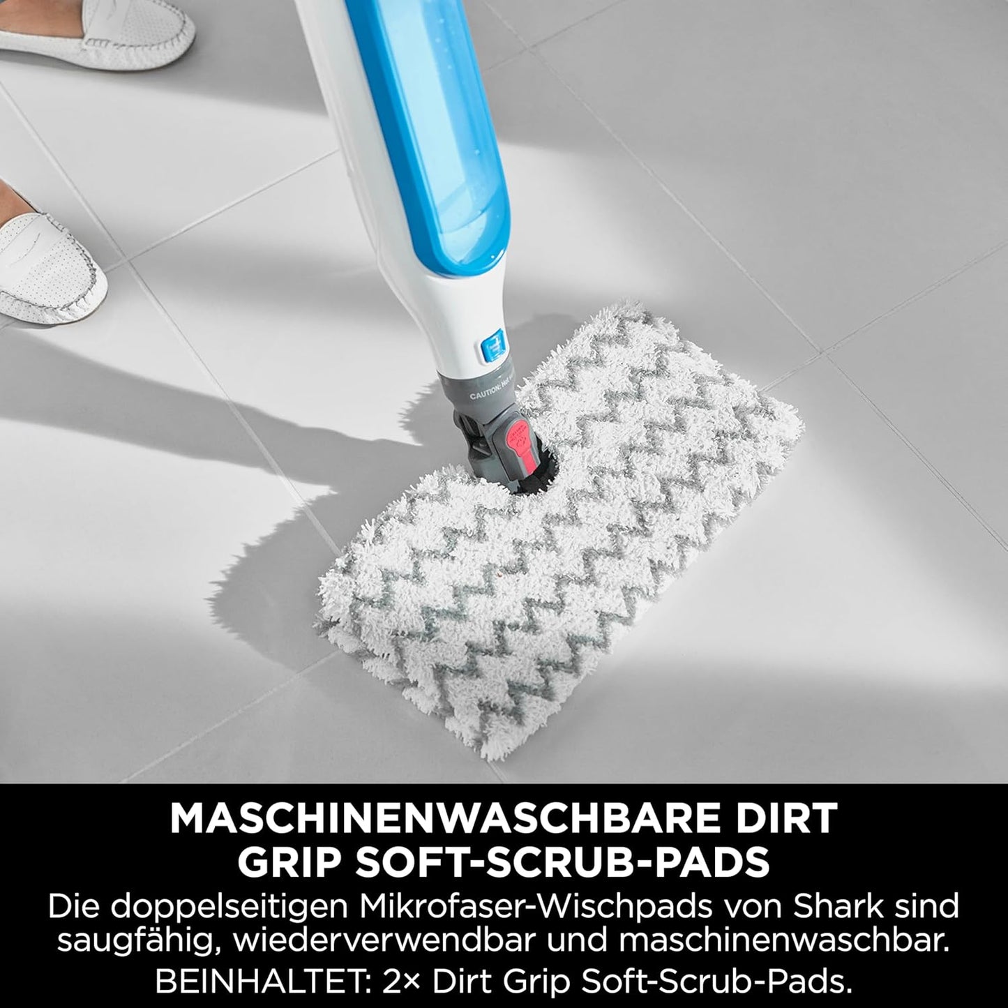 Klik n' Flip Dampfreiniger mit 2 waschbaren Reinigungspads, Klik n' Flip Manual