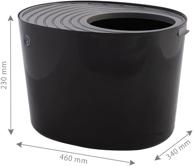 PUNT-530 Jump-In Katzenklo mit Schaufel, bis 7 kg, Schwarz Gross