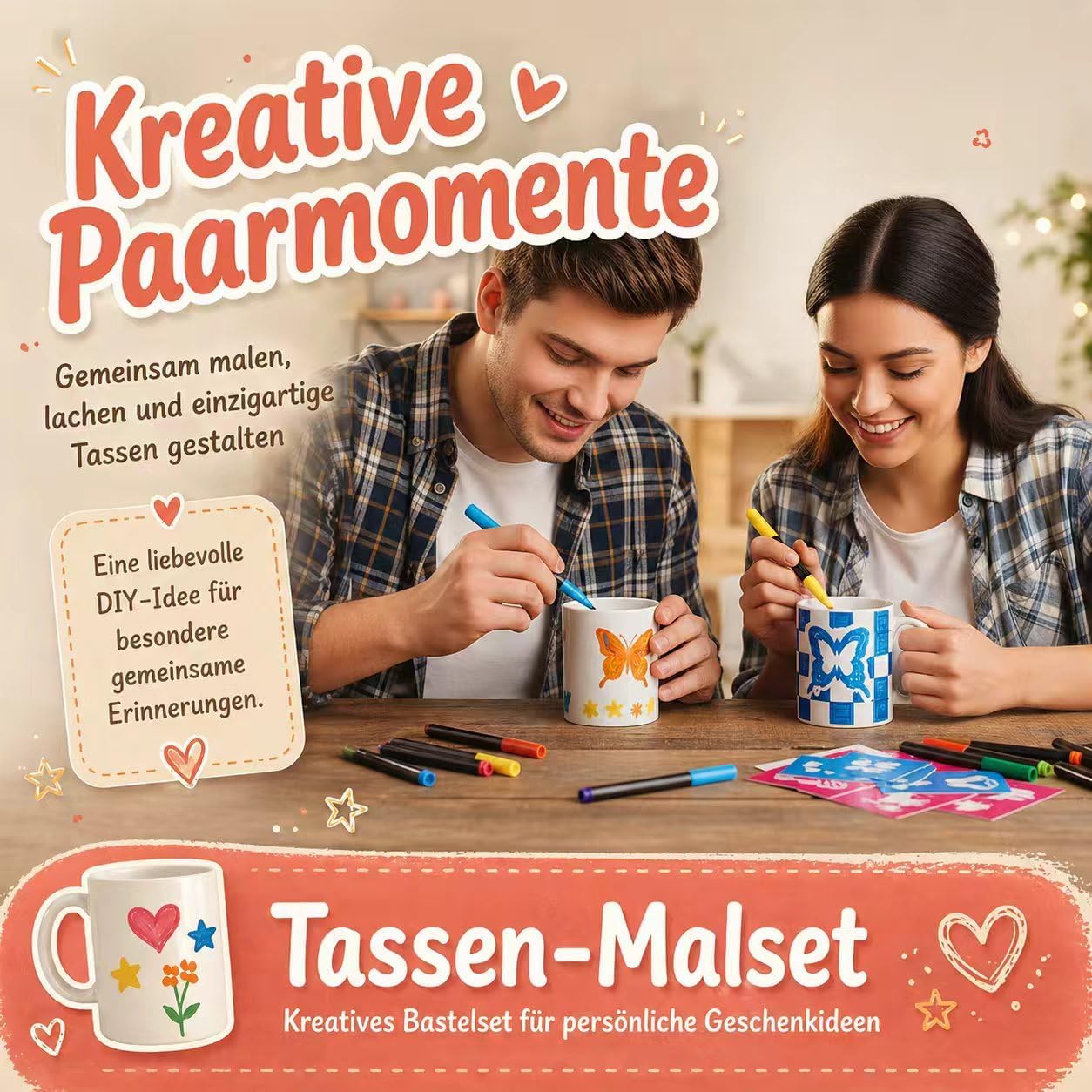 Keramik Bemalen Set mit Porzellanstiften