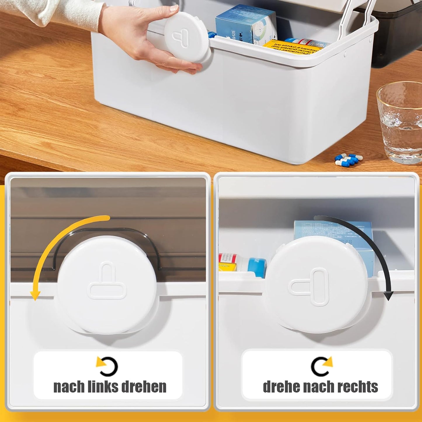 Medikamenten-Aufbewahrungsbox, Weiss-39cm