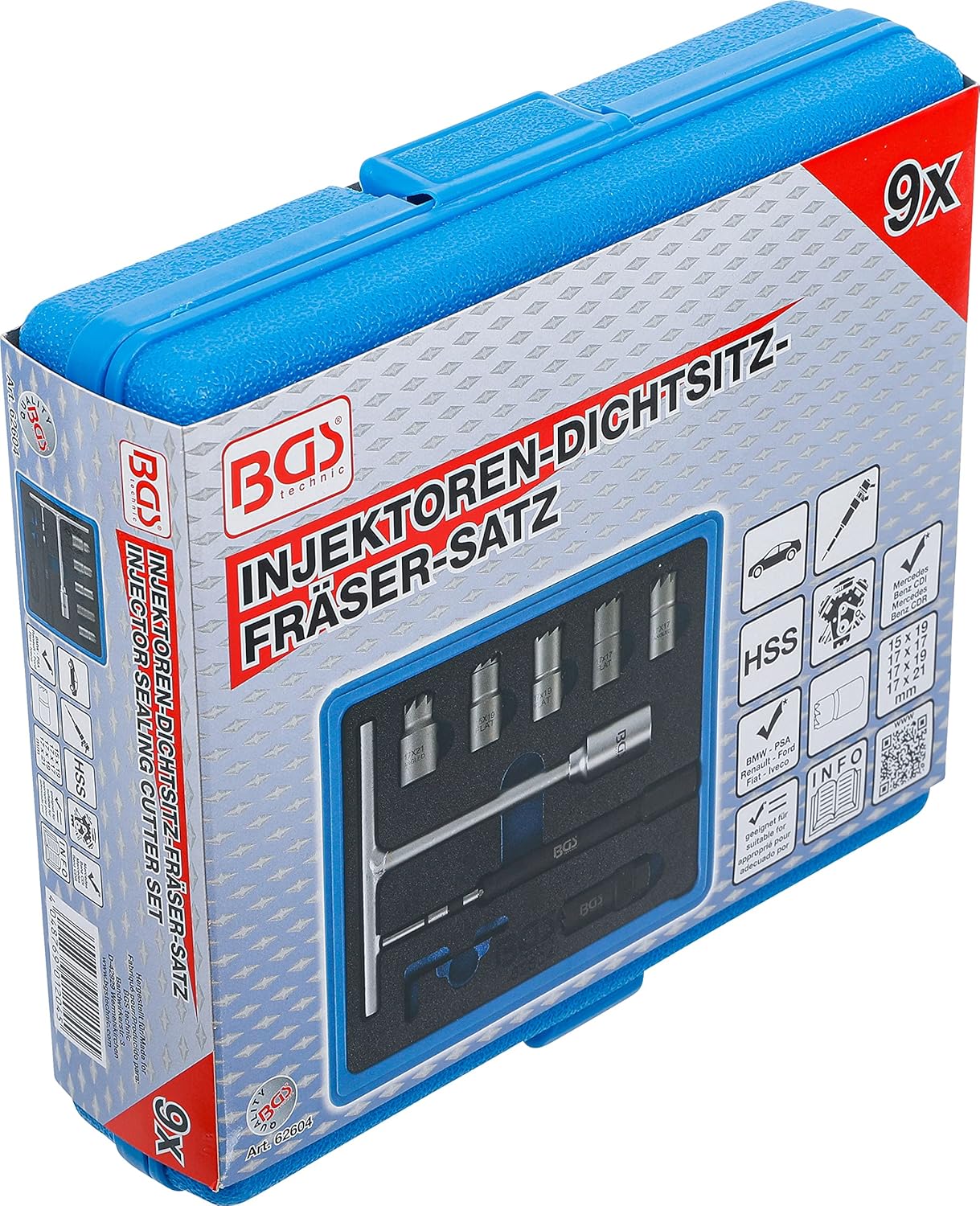 Injektoren-Dichtsitz-Fräser-Satz 9-tlg., 9-tlg.