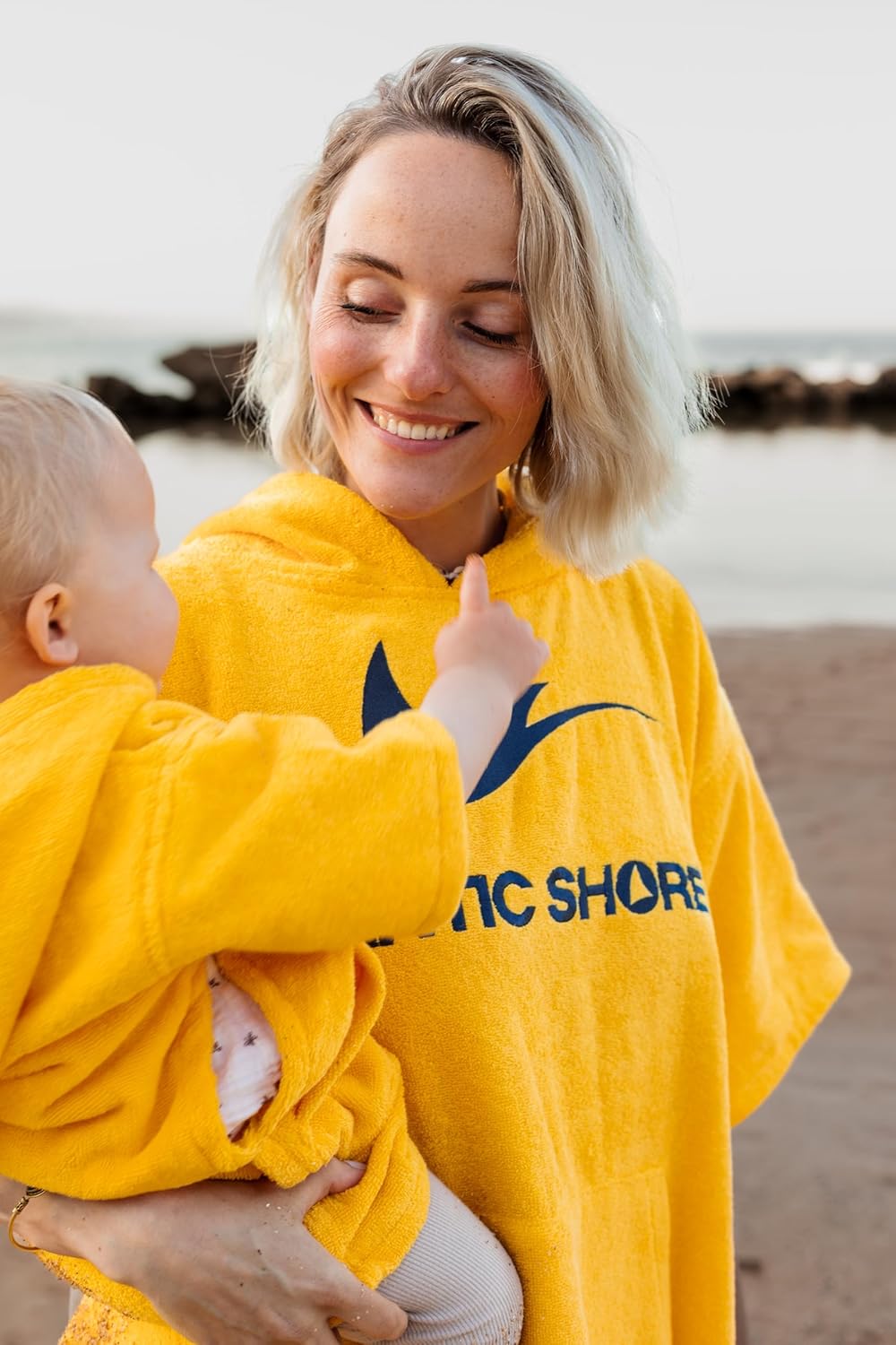 Surf-Poncho mit Kapuze, L-XL Gelb