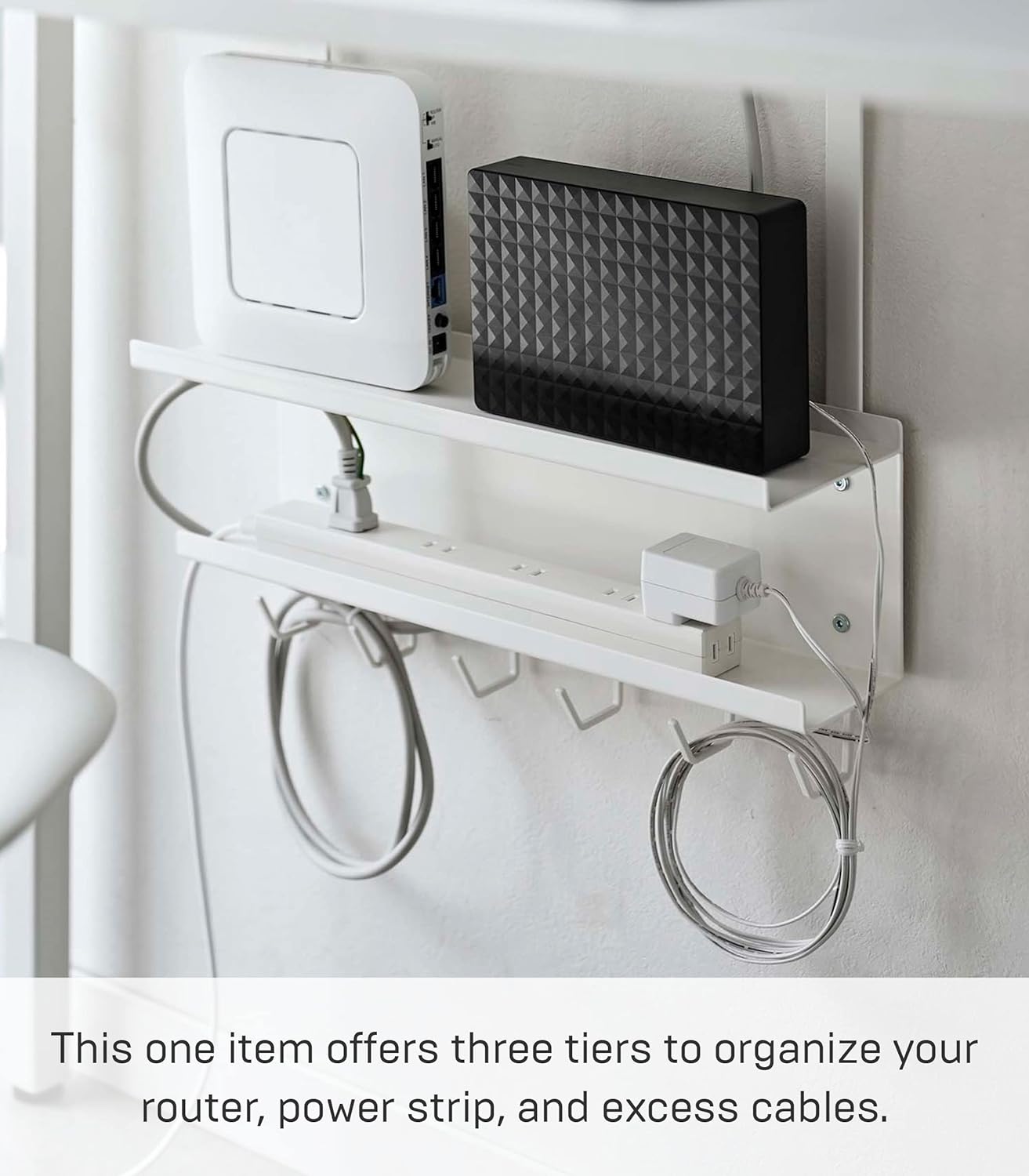 Kabel- und Routerorganizer, Weiss