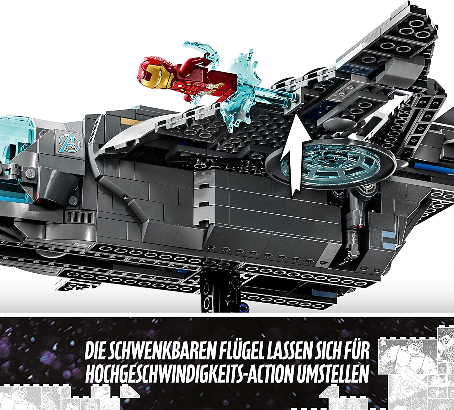 76248 Marvel Der Quinjet der Avengers, Konstruktionsspielzeug, Single