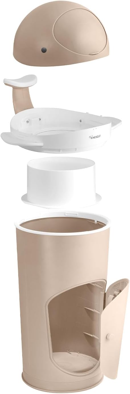 Windeleimer mit geruchsdichter Klappe im Wal-Design, sand