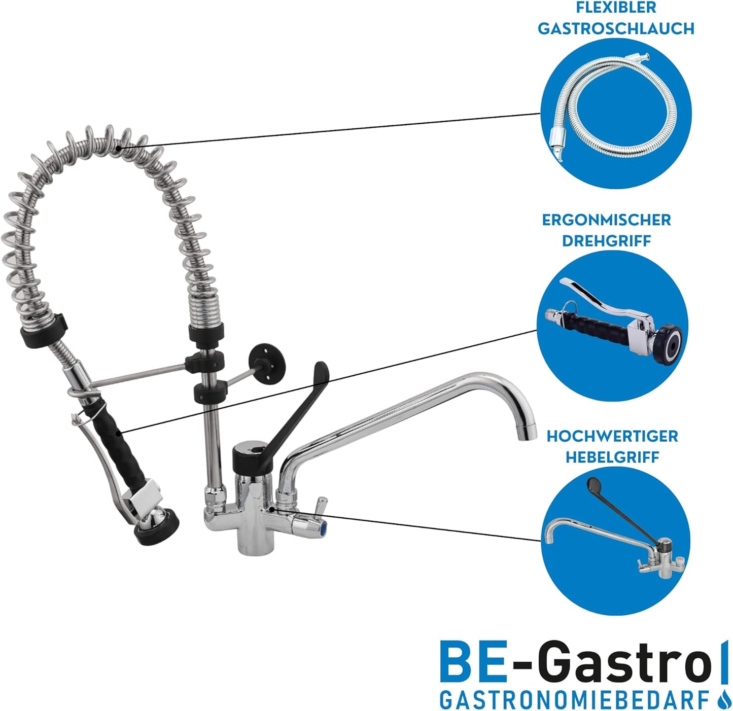 Gastro Geschirrbrause Premium mit Mischbatterie