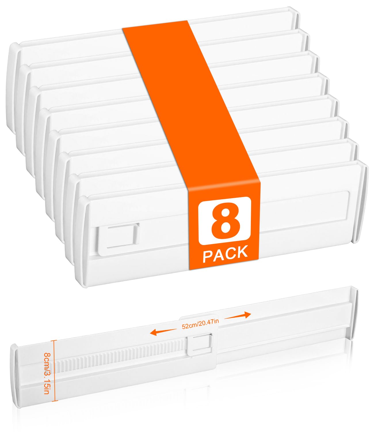 Verstellbare Schubladentrenner, 8er Set, Weiss