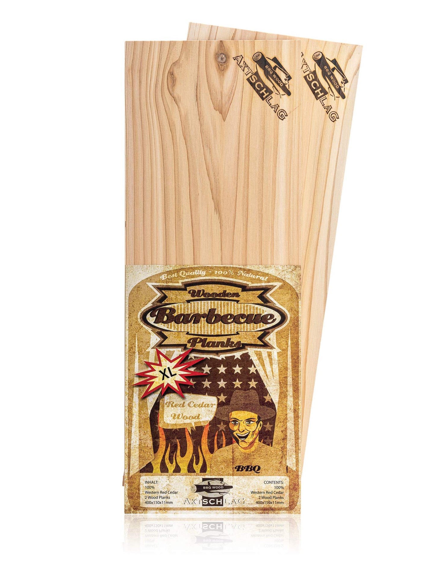Grillbretter für aromatisches Garen, Western Red Cedar Single 400 x 150 x 11 mm