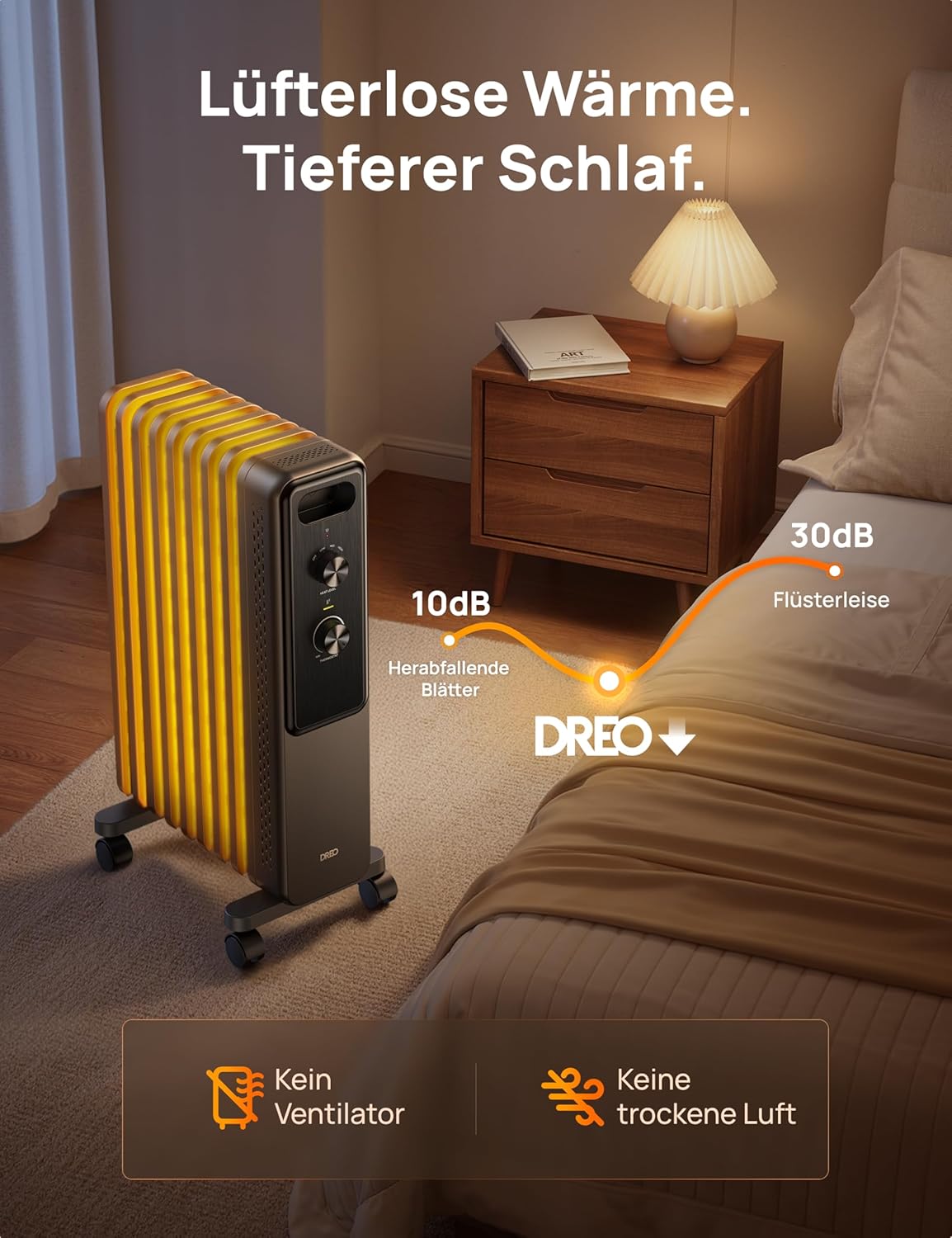 Ölradiator mit Thermostat & Schutzfunktionen