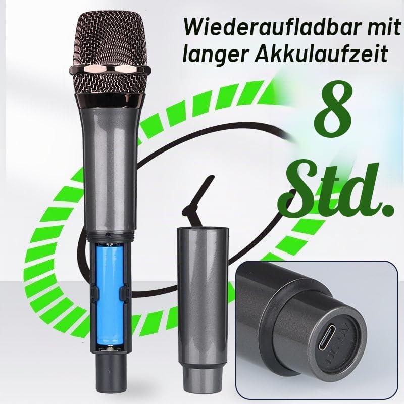 Kabelloses Handmikrofonsystem mit Empfänger, 2.4G 68