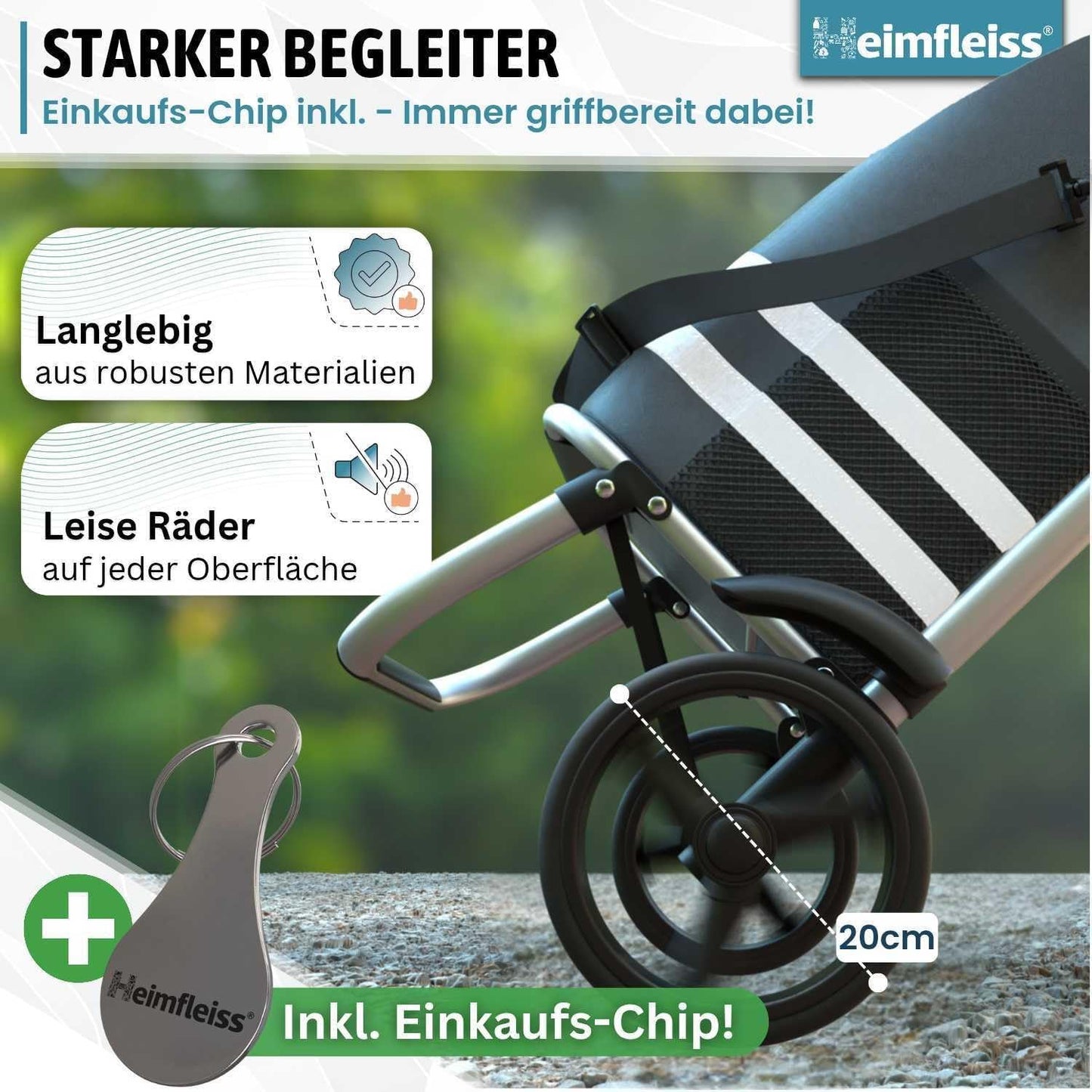 Einkaufstrolley mit Kühlfach, Grau 56L