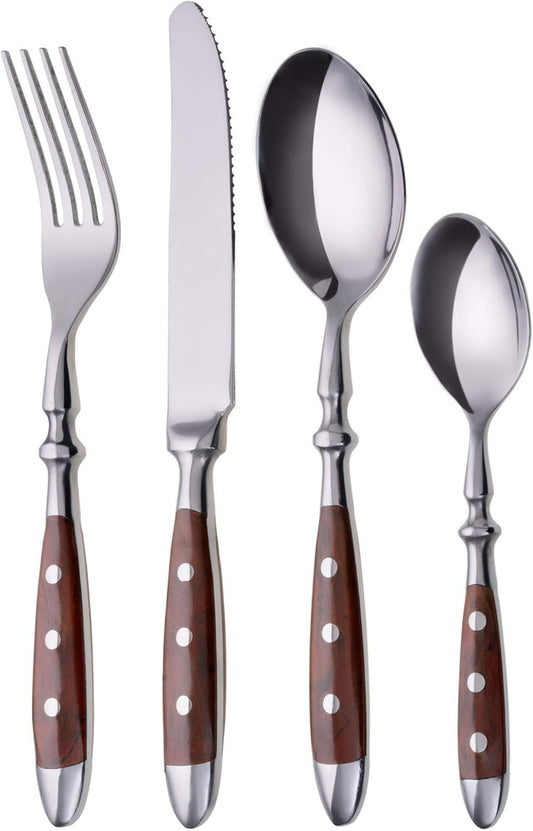 24-teiliges Tafelbesteck-Set Nürnberg, Braune Griffe 24-teilig | 6 Personen