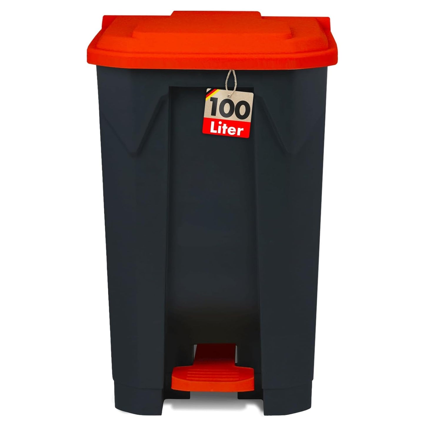 Tretmülleimer mit Step-On-Mechanismus, 100 Liter Rot