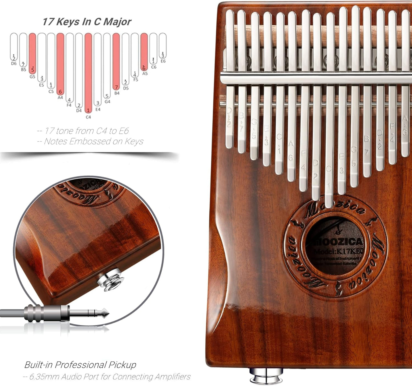 Kalimba mit Tonabnehmer, K17K-EQ
