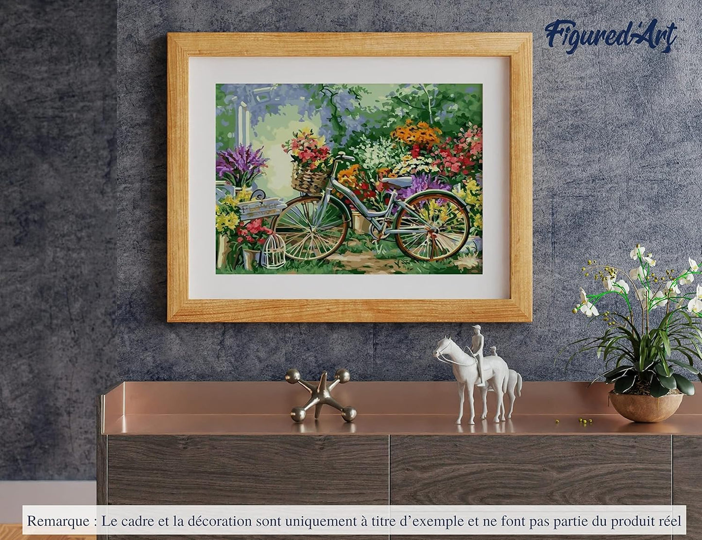 Malen-nach-Zahlen-Set - Blumen & Fahrräder, Blumen und Fahrräder 40x50cm (Ohne Rahmen)