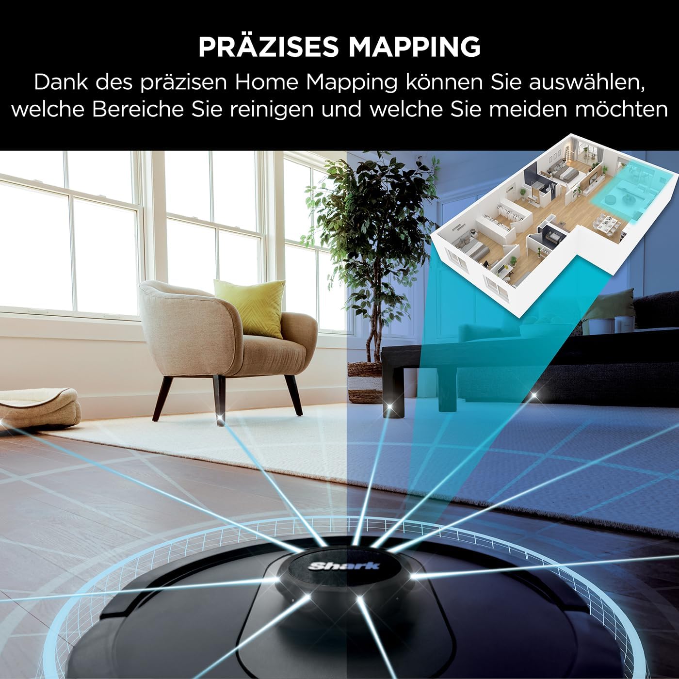AI 360 Saugroboter mit Selbstentleerung, AI 360, Schwarz