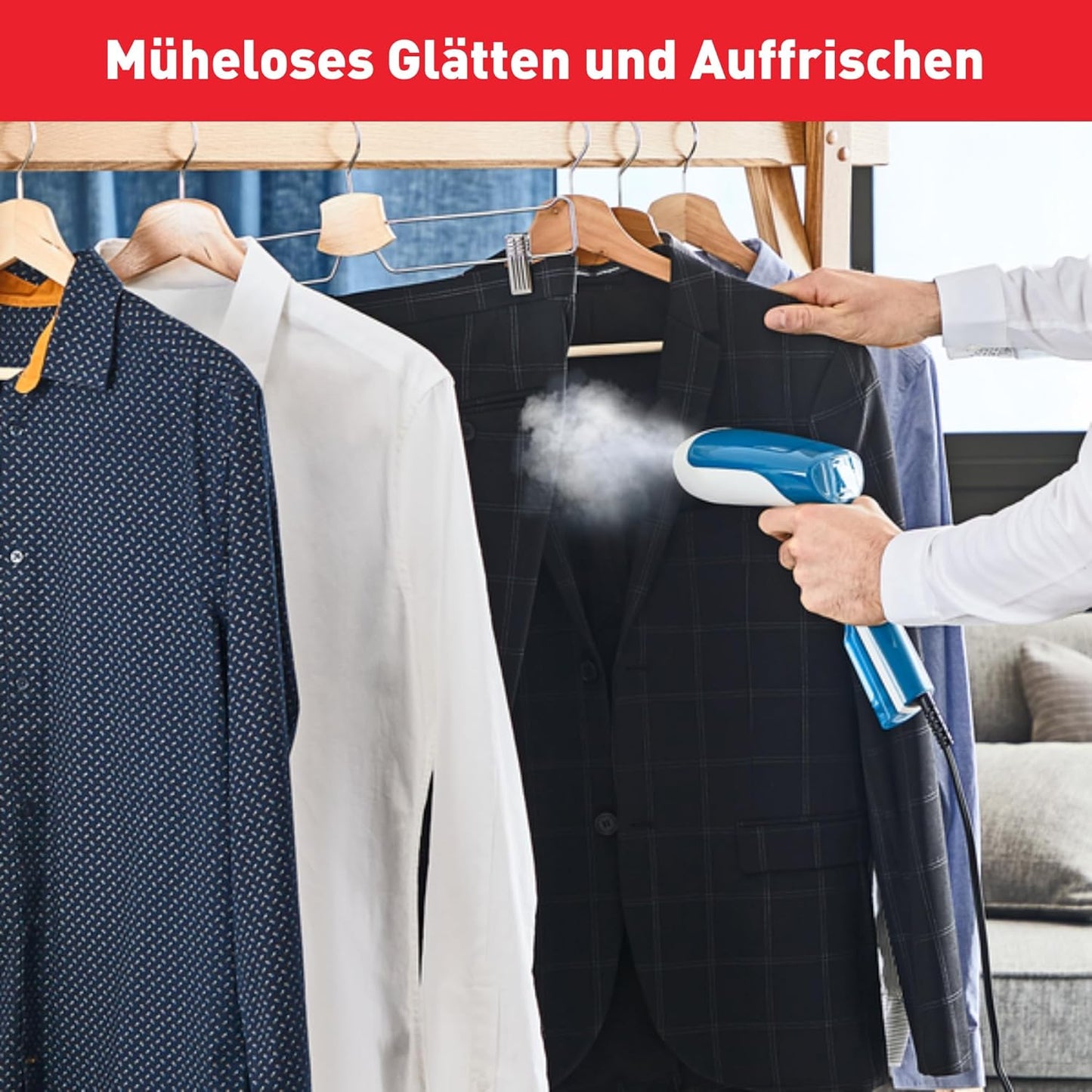 Dampfbürste Access Steam First, Weiss / Blau