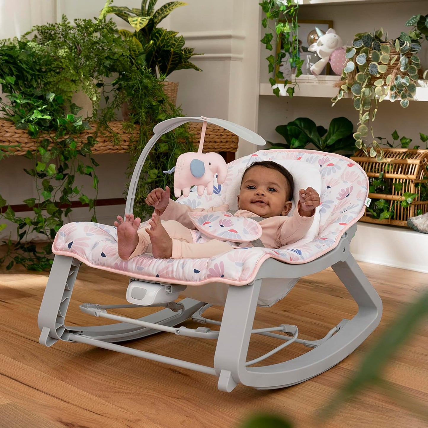 3-in-1 Babywippe mit Vibration und Spielbogen, Burst