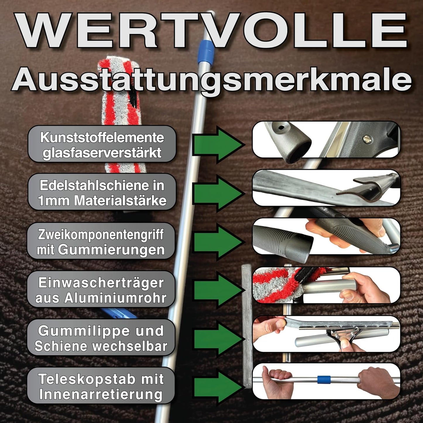 Teleskop Fensterputzer Set