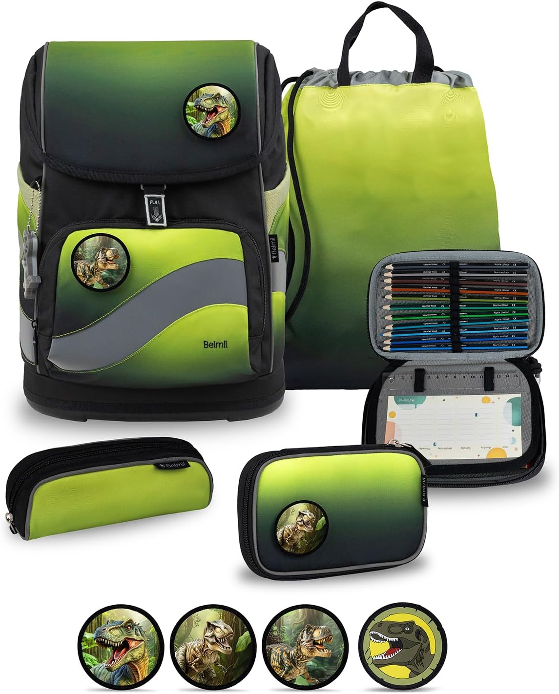 Smarty Plus Premium Schulranzen Set, Black Green 2
