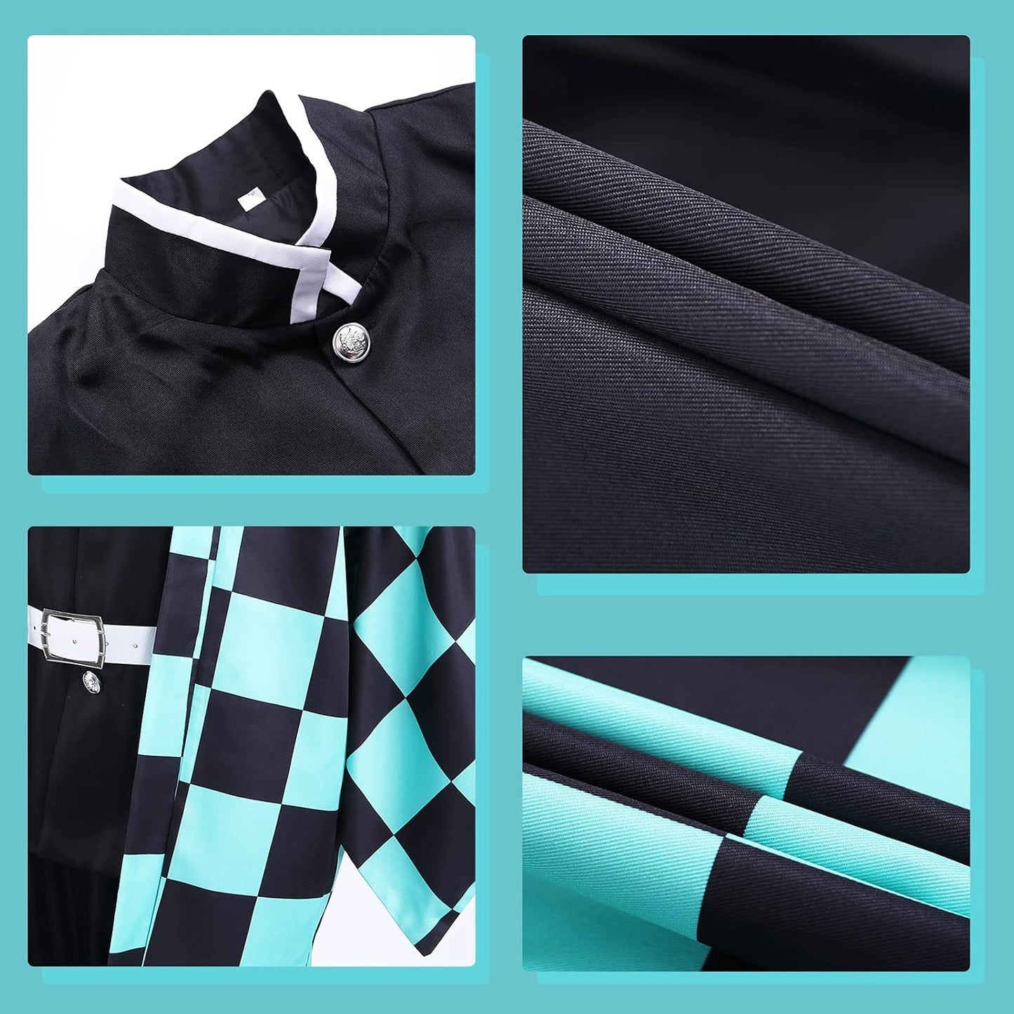 Tanjirou Cosplay Kostüm mit Ohrringen, S Cosplay 1