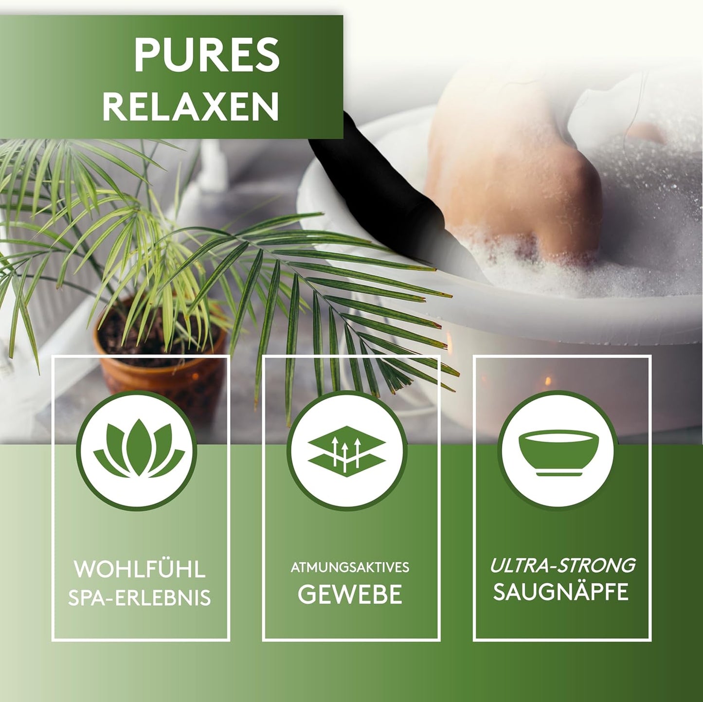 Nackenkissen für Badewanne - Geschenkidee Weihnachten, 3D Schwarz