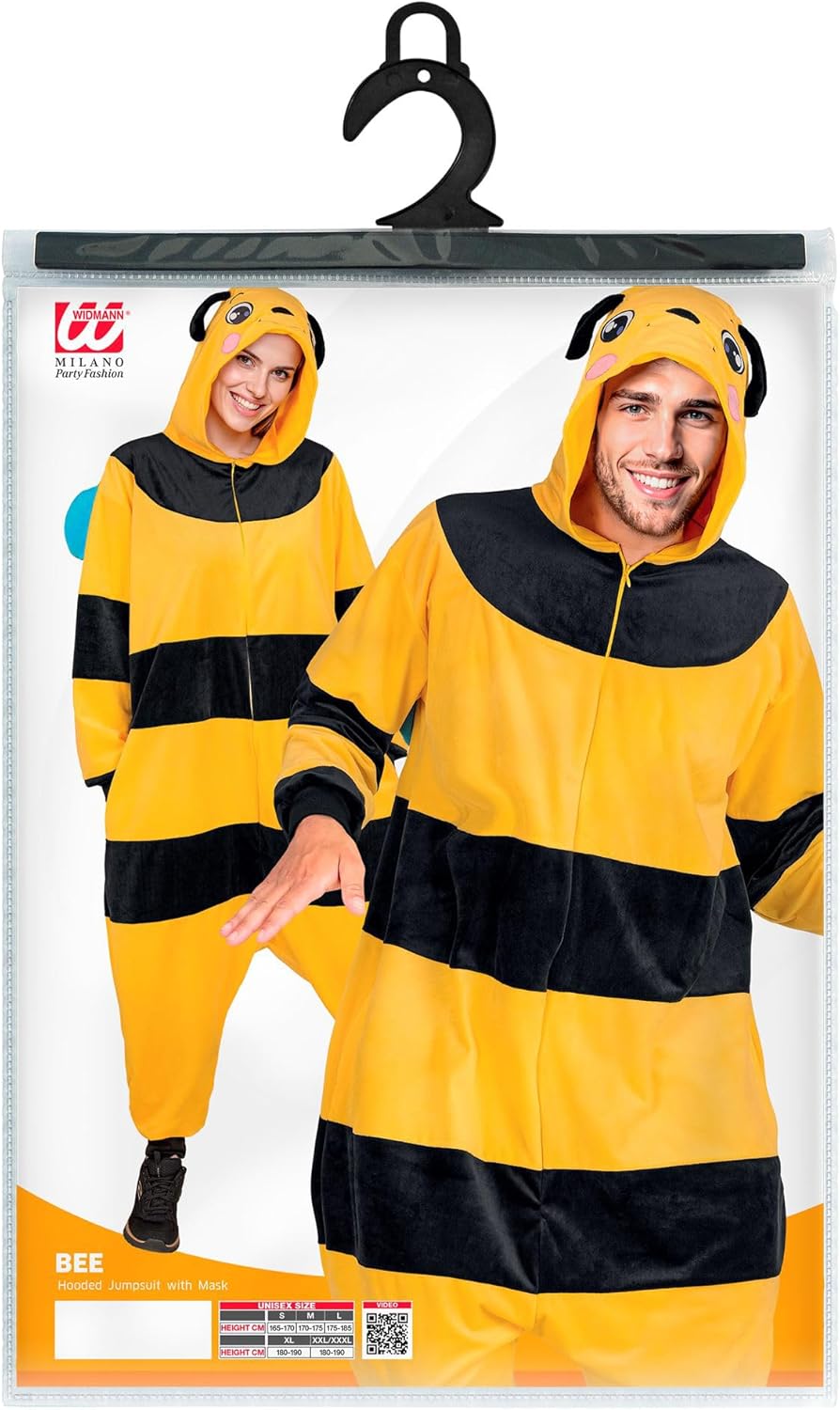 Biene Onesie Plüschkostüm, Biene Gelb S-M