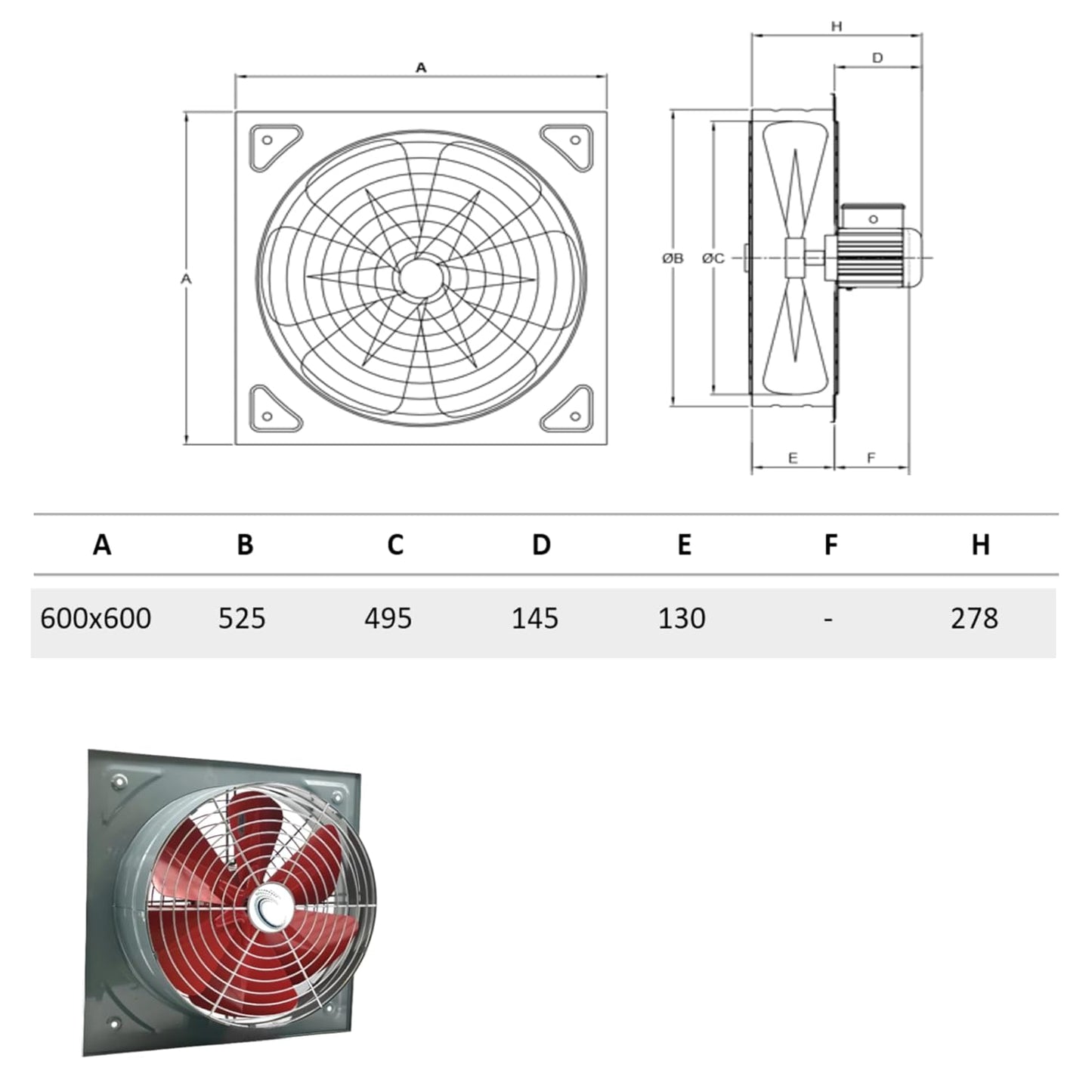 Industrie-Wandventilator KSA 500