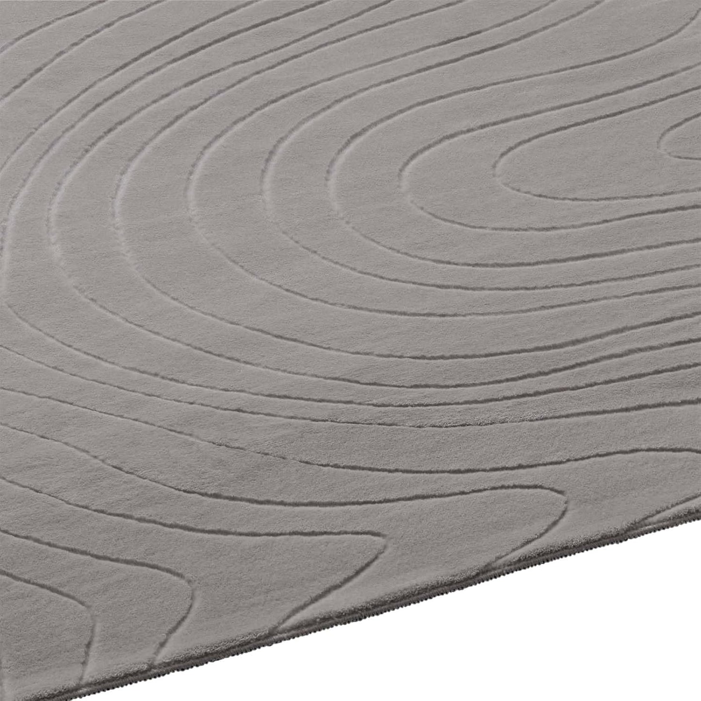Waschbarer Badvorleger, 80x150 cm, Grau Abstrakte Wellen 80 x 150 cm (Rechteckig)