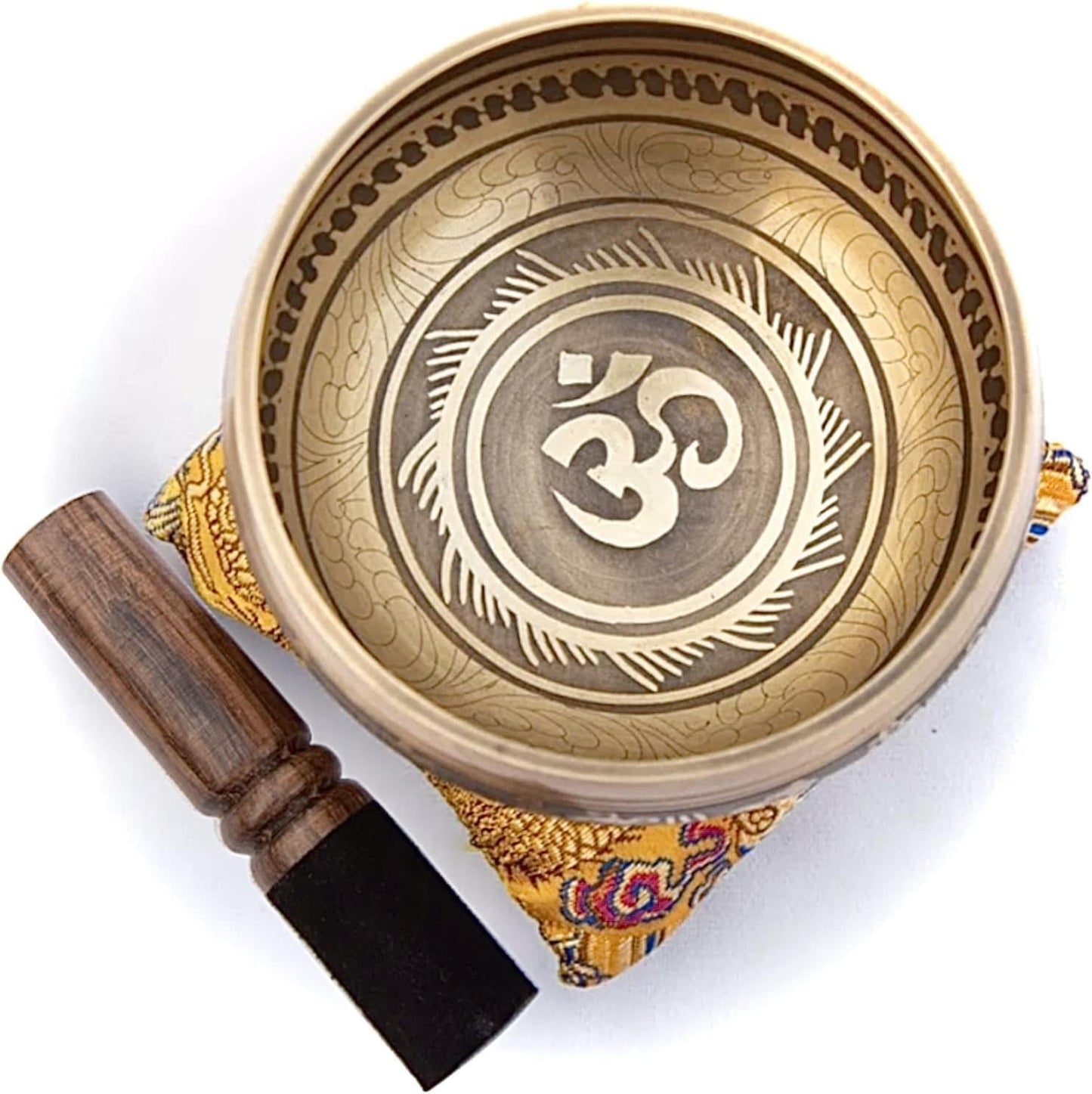 Tibetisches Klangschalen für Meditation 10,2 cm, Gold - Gelb