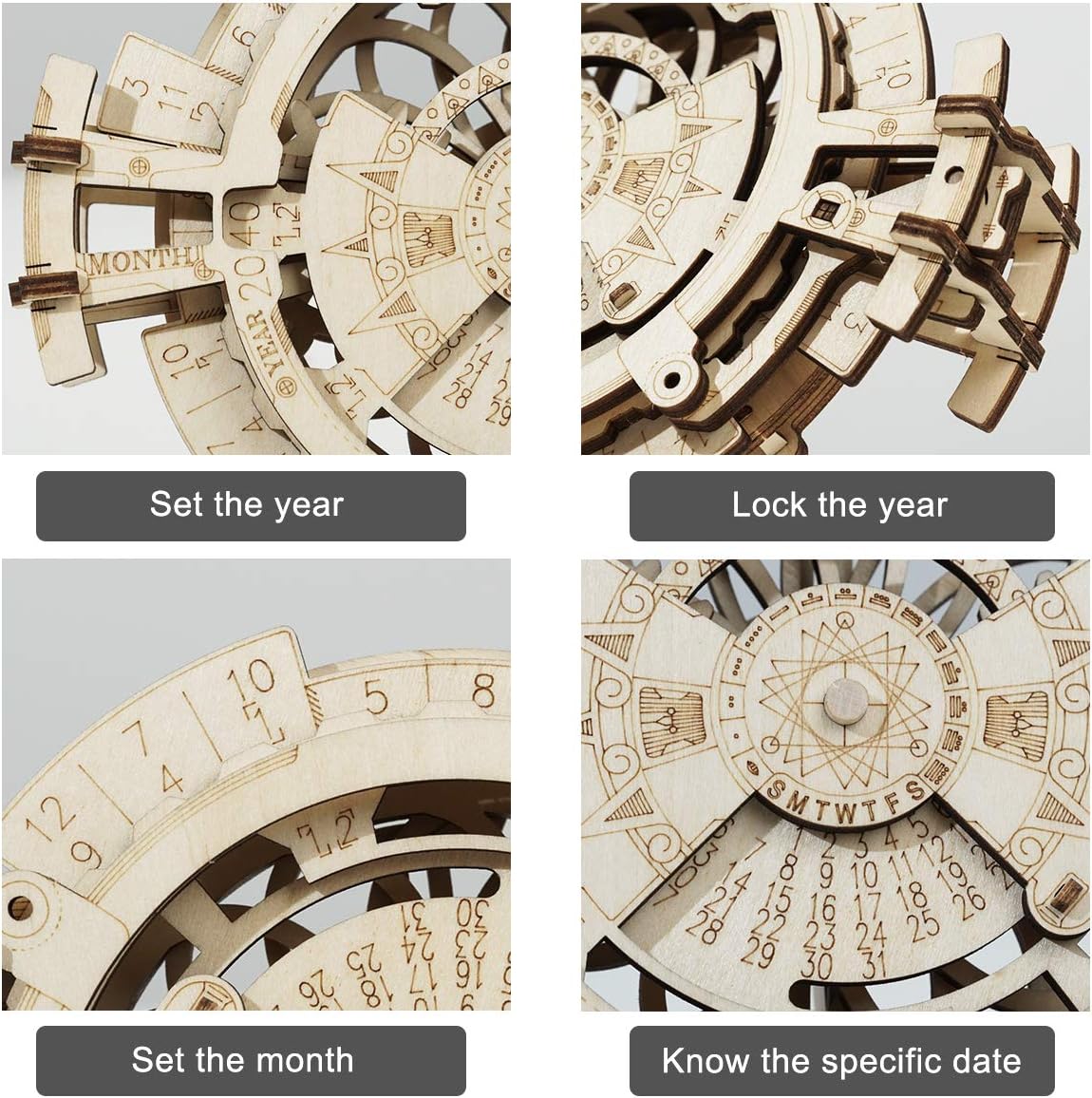 Perpetual Calendar 3D-Holzbausatz, Perpetual Calendar